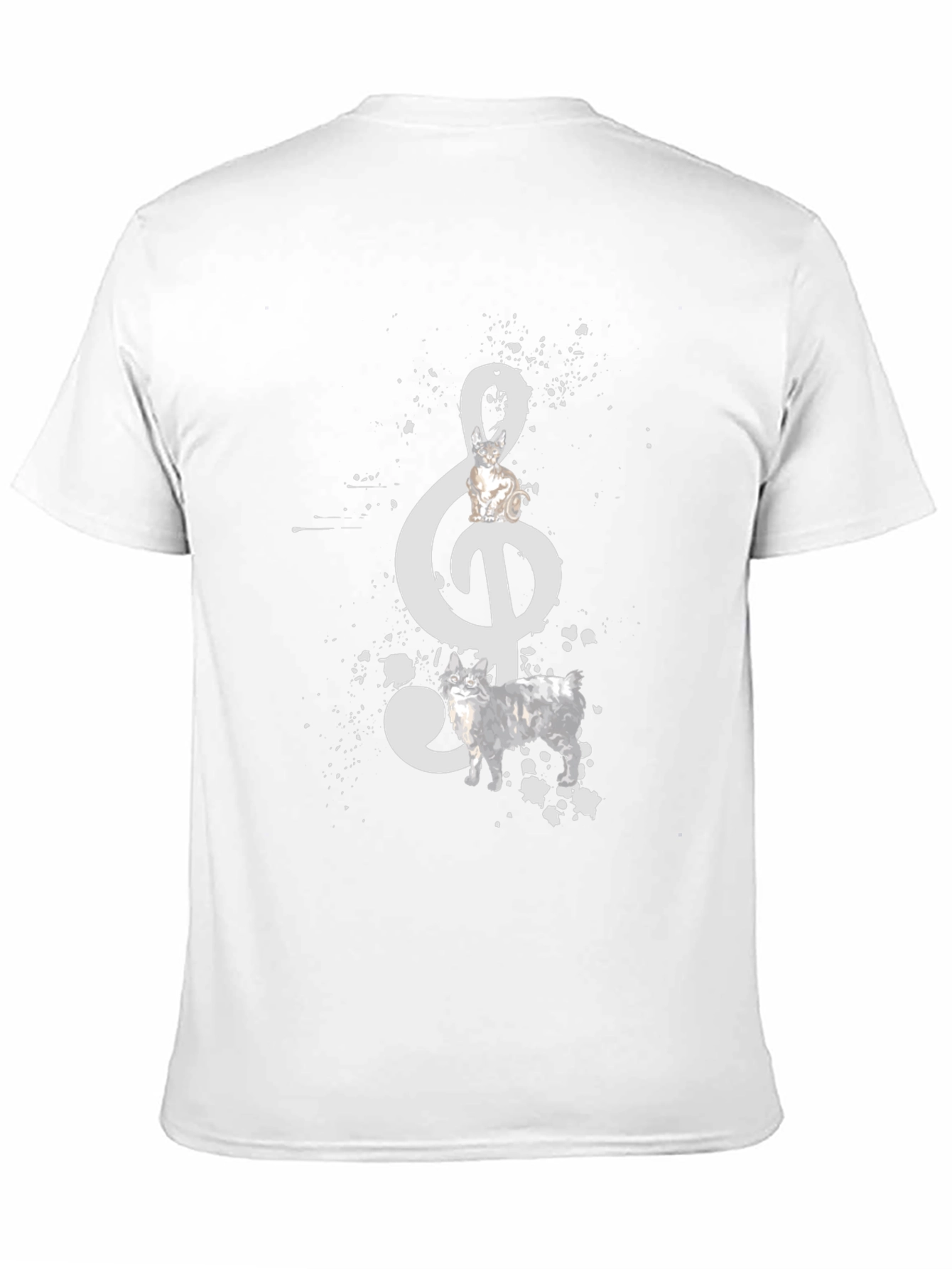 Music Cat T-Shirt - Stylish Treble Clef Graphic Tee