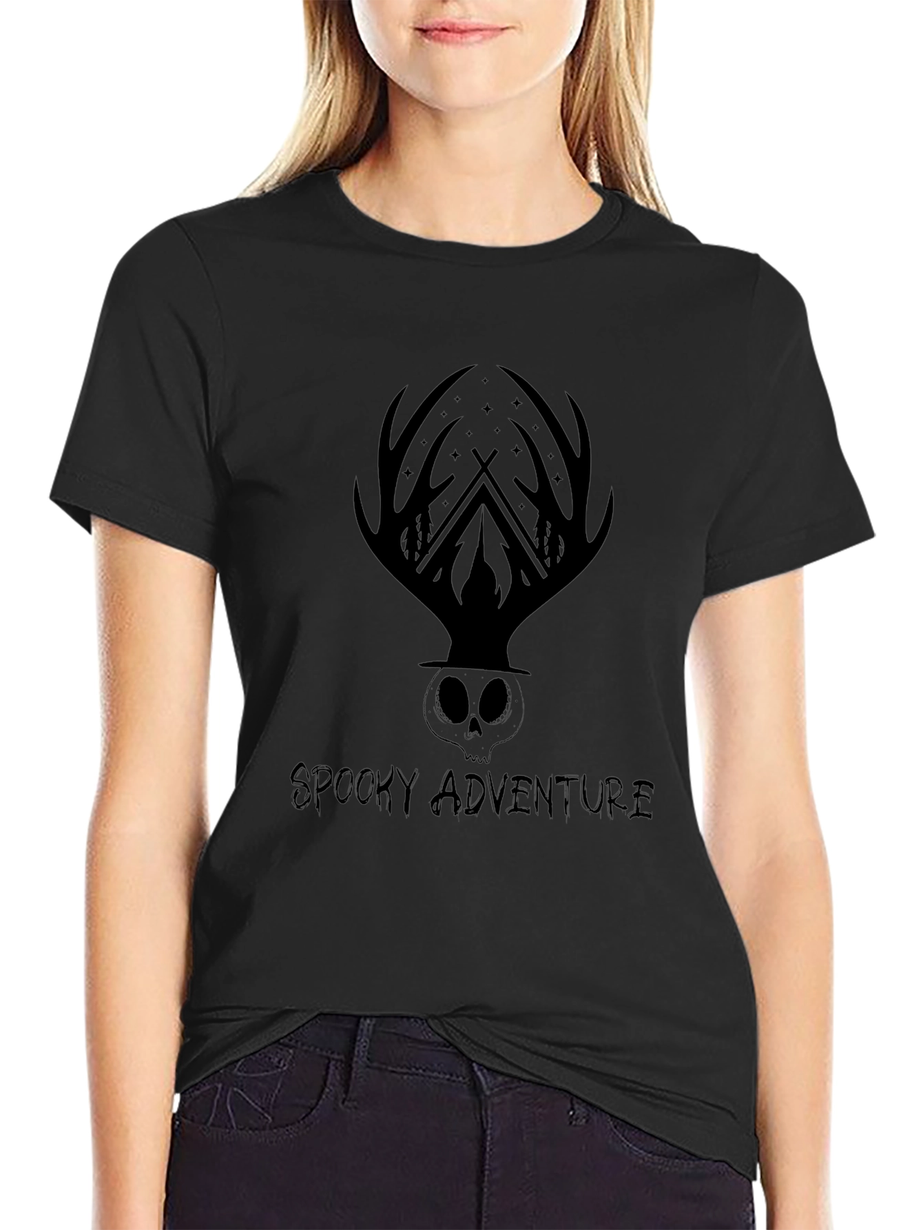 Spooky Adventure Graphic Tee - Mens Black T-Shirt