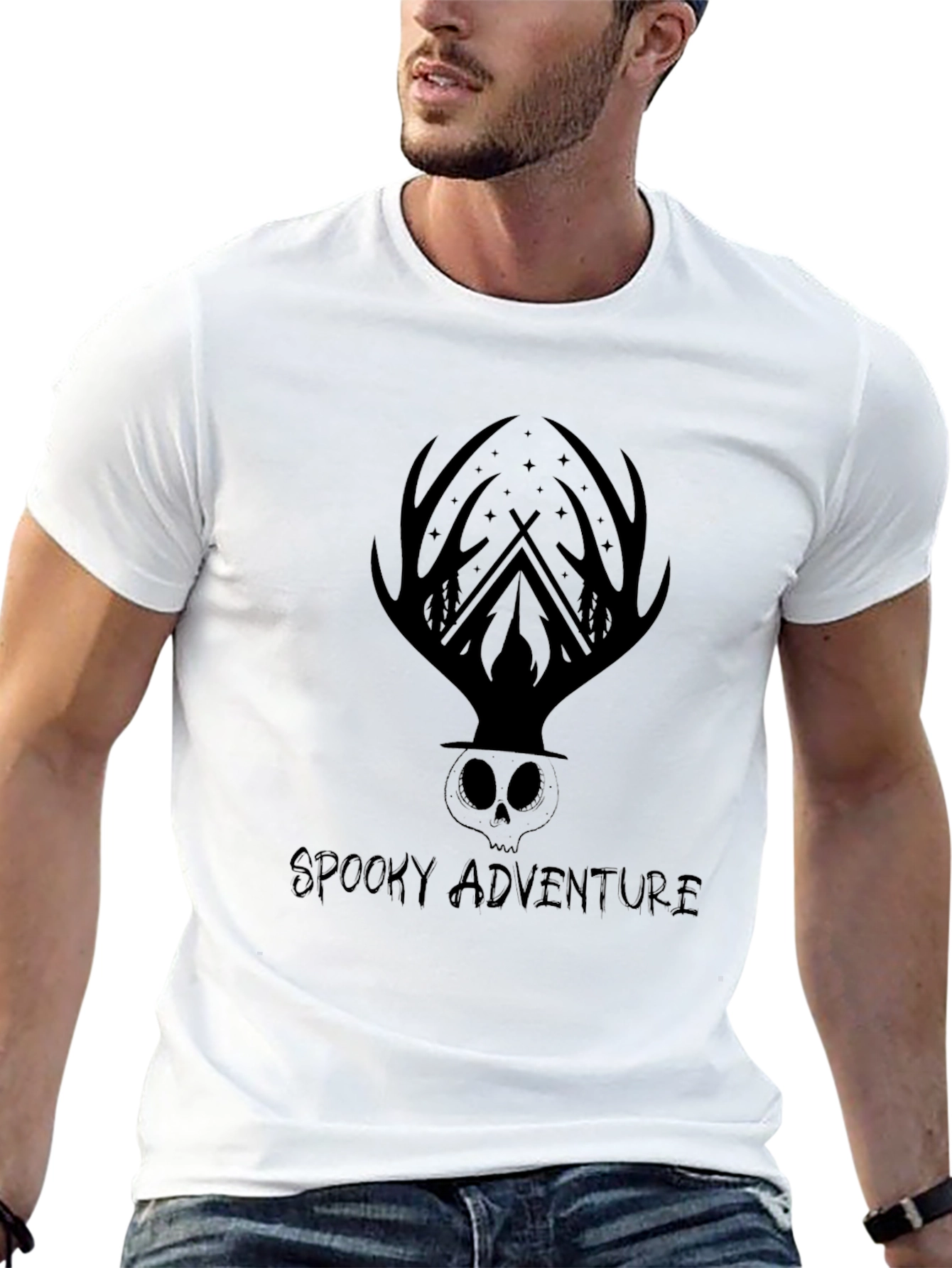 Spooky Adventure Graphic Tee - Mens Black T-Shirt