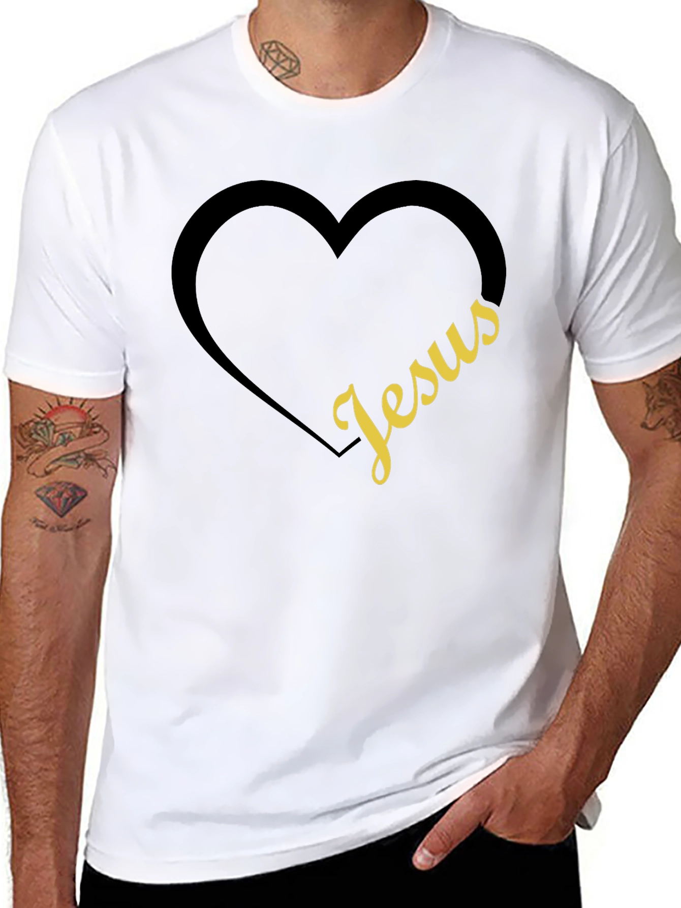 Jesus Heart Graphic Tee - Christian Apparel