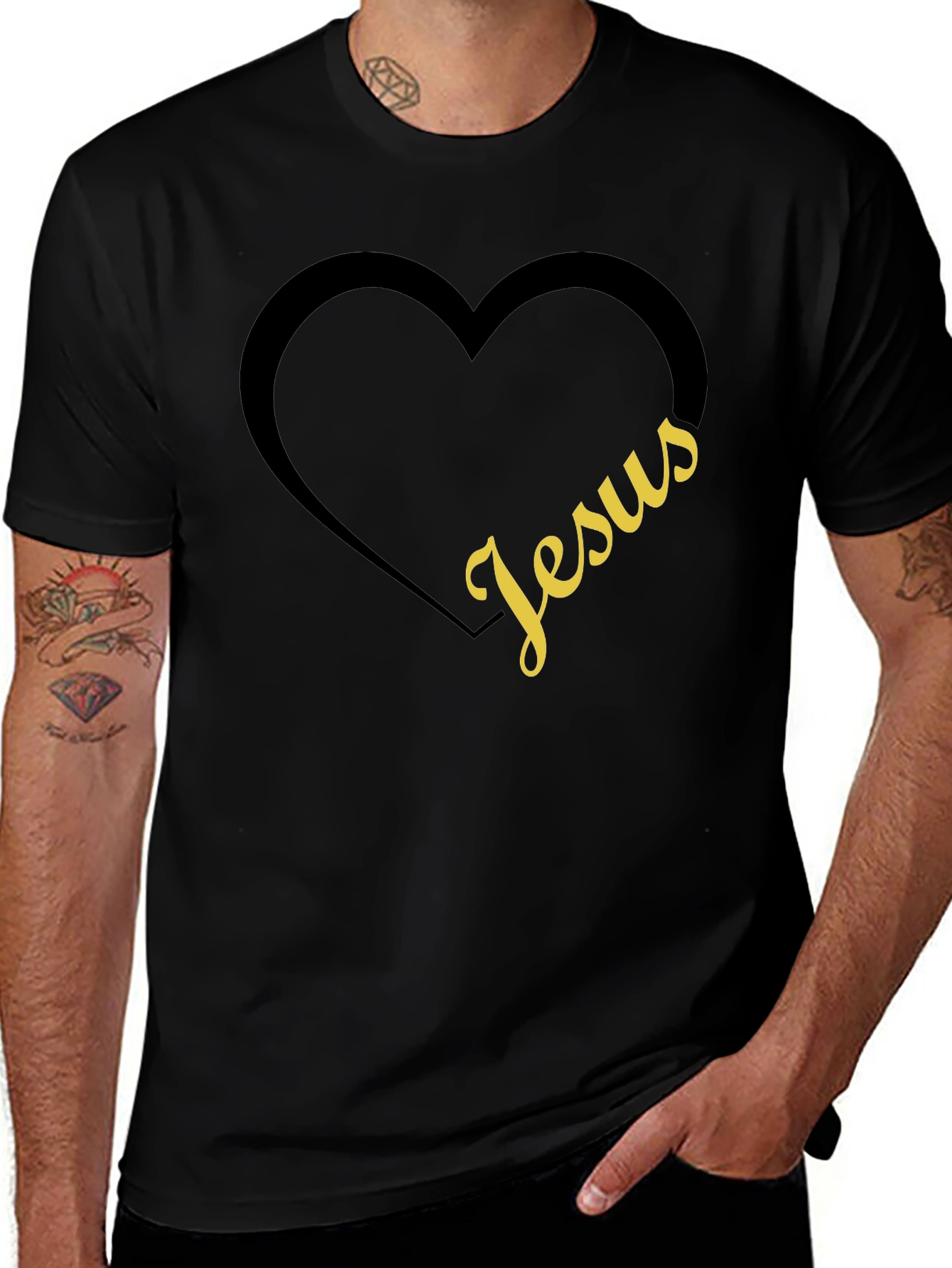 Jesus Heart Graphic Tee - Christian Apparel
