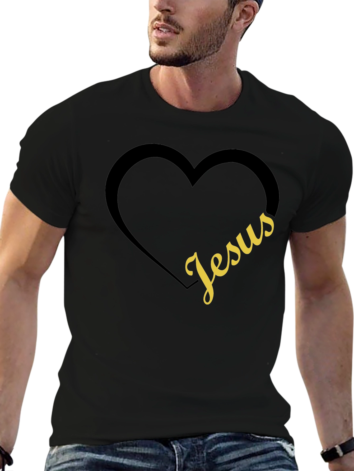 Jesus Heart Graphic Tee - Christian Apparel