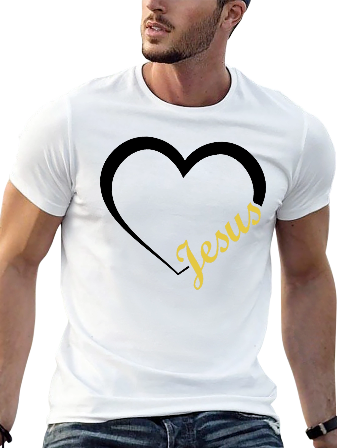 Jesus Heart Graphic Tee - Christian Apparel