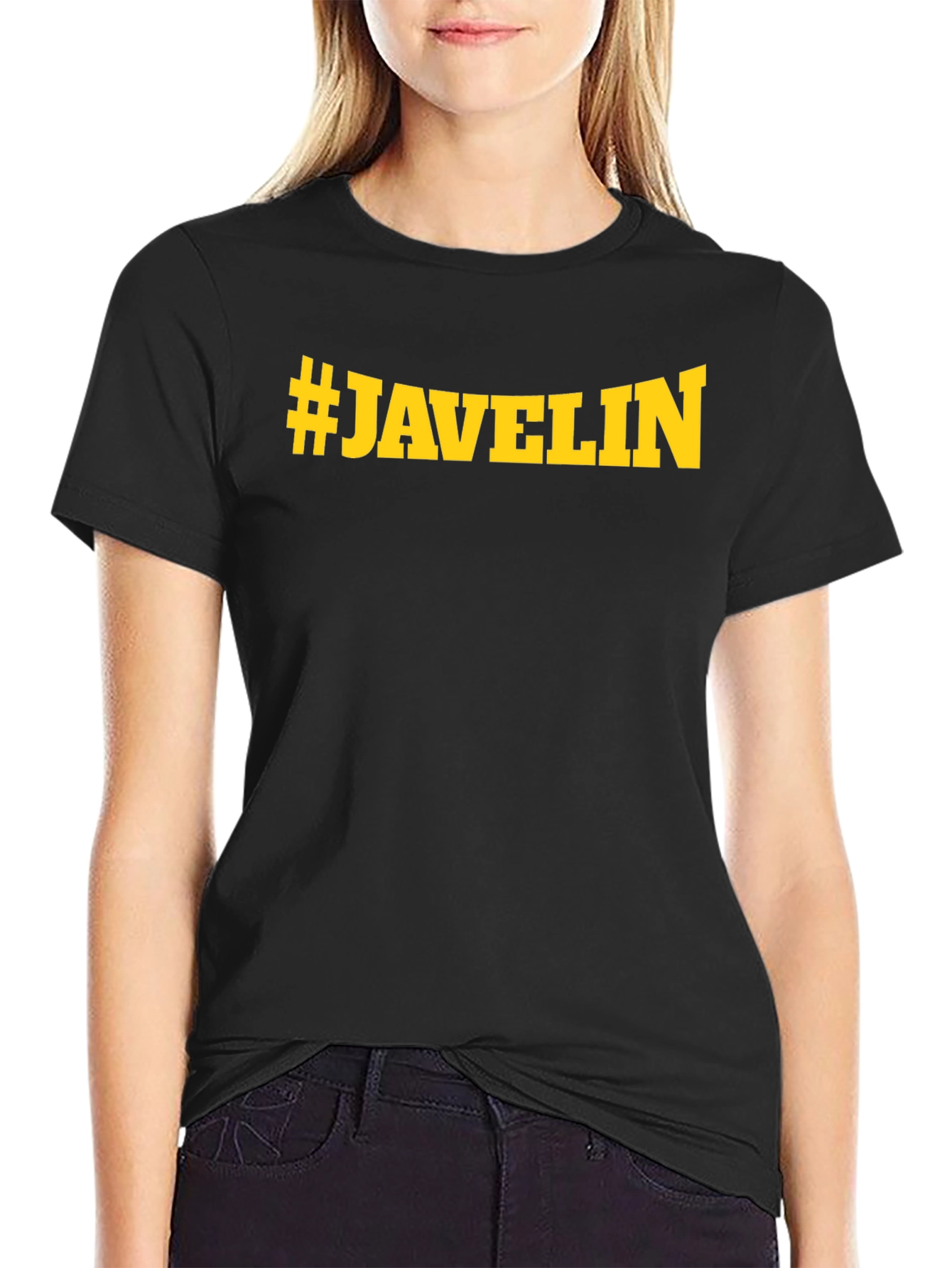 #Javelin Black Cotton Graphic Tee