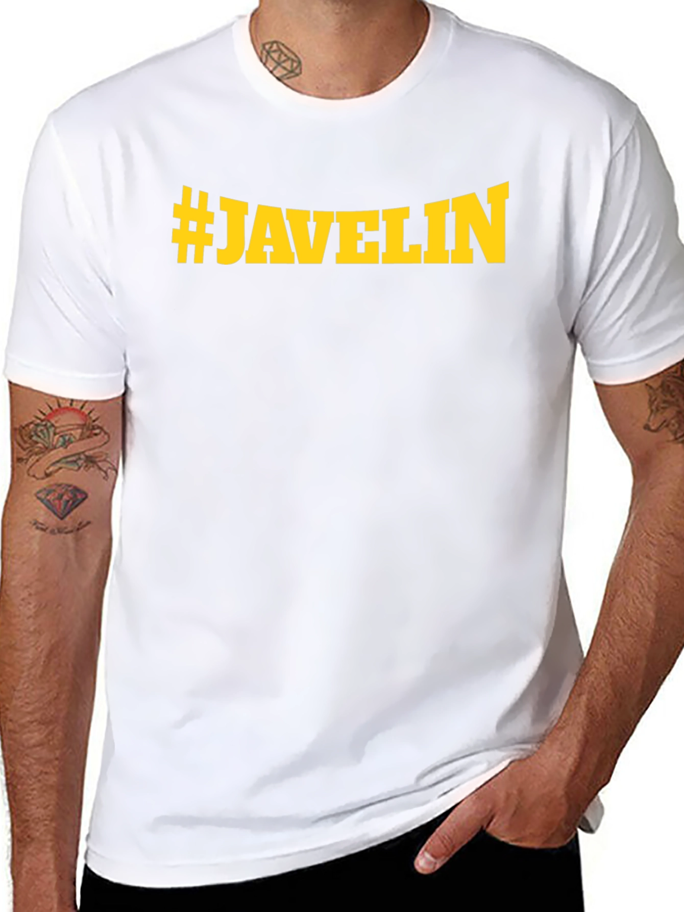 #Javelin Black Cotton Graphic Tee
