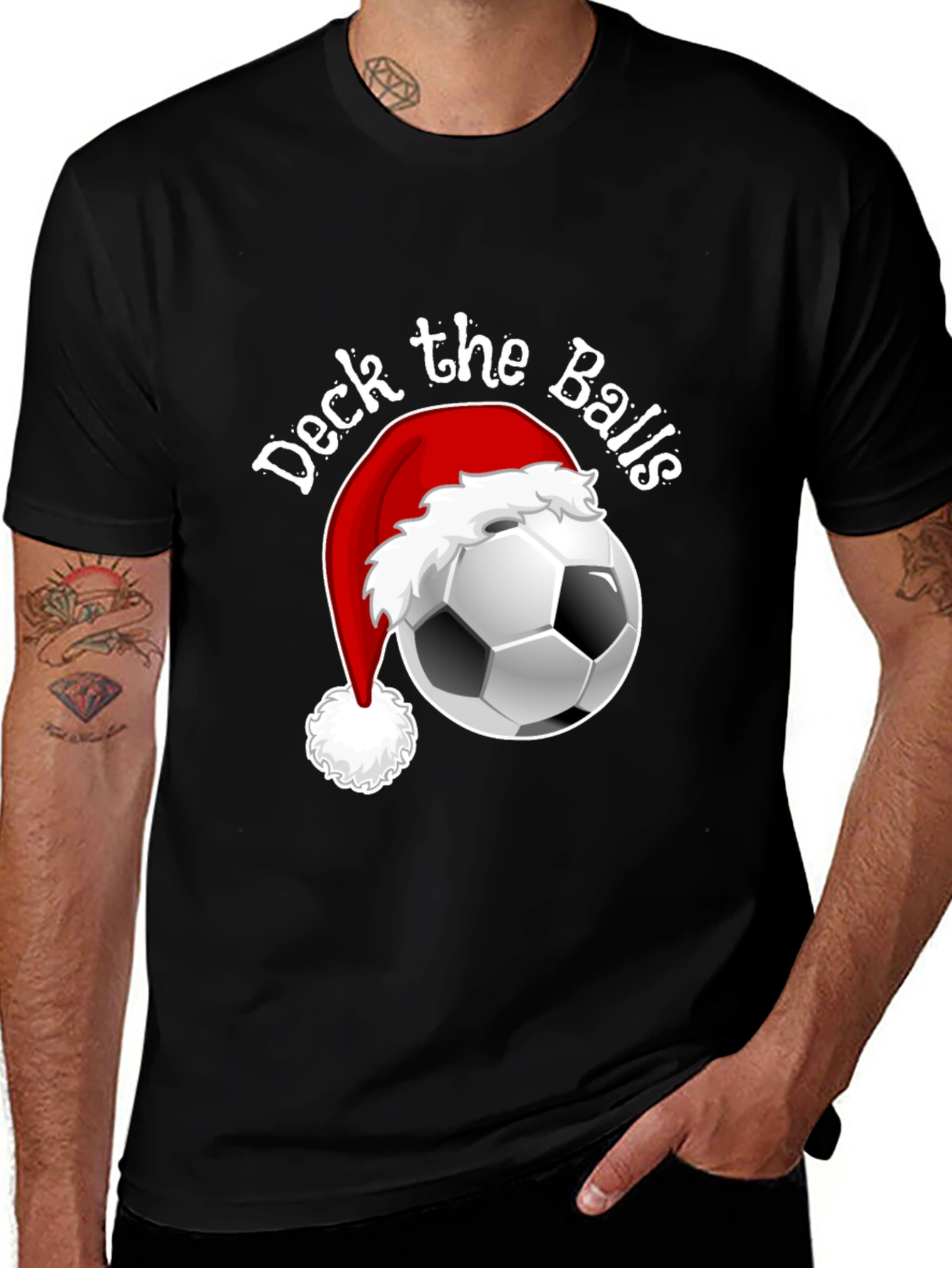 Deck The Balls Funny Christmas Soccer T-Shirt