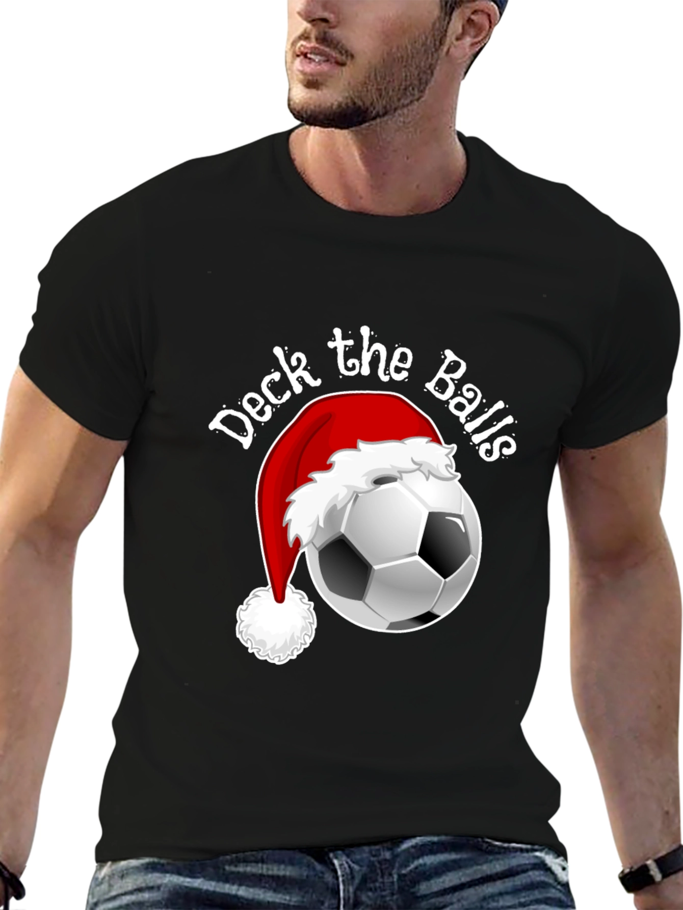 Deck The Balls Funny Christmas Soccer T-Shirt