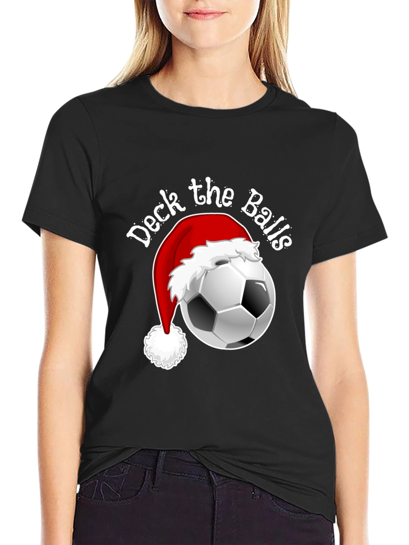 Deck The Balls Funny Christmas Soccer T-Shirt