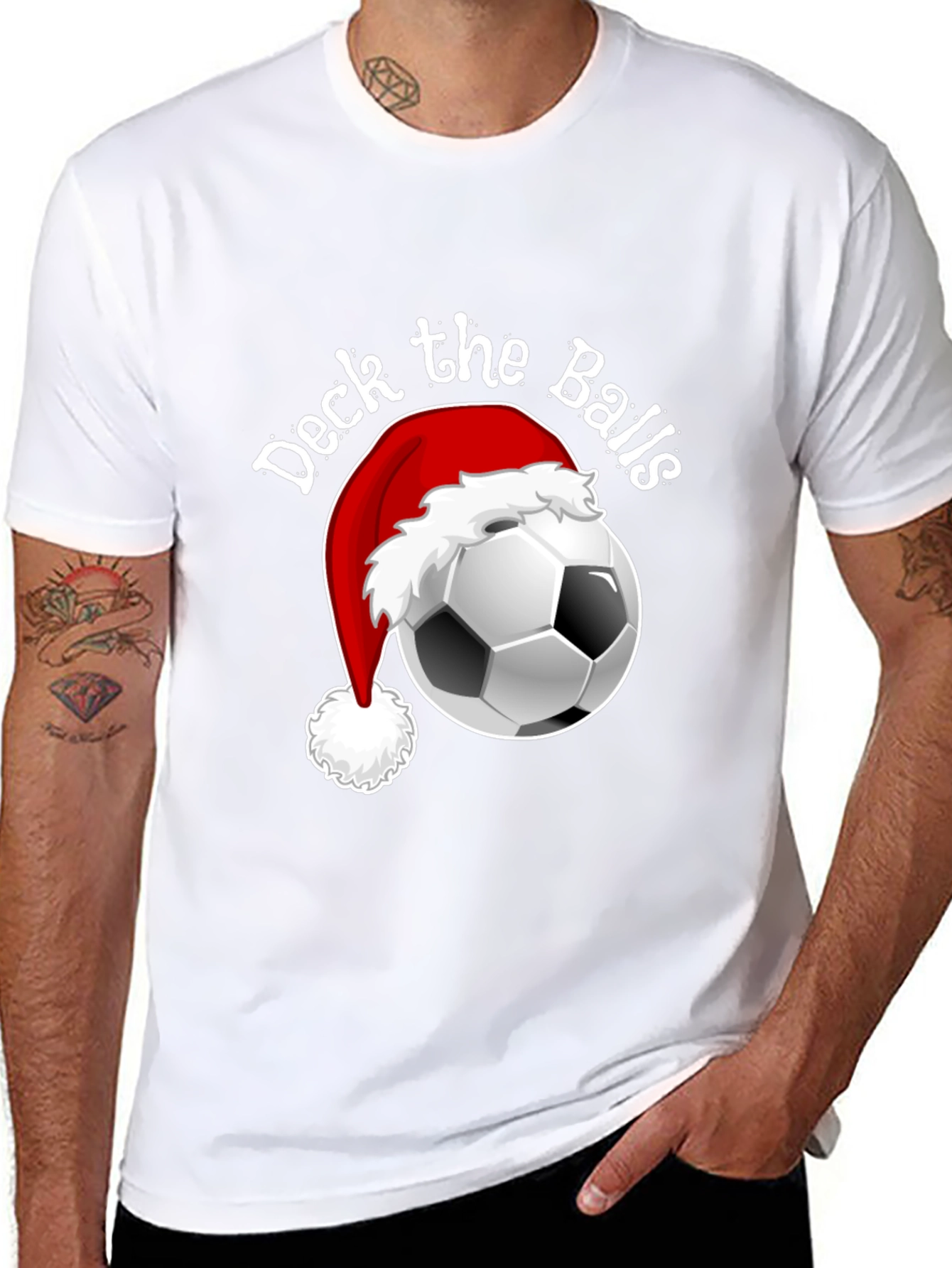 Deck The Balls Funny Christmas Soccer T-Shirt