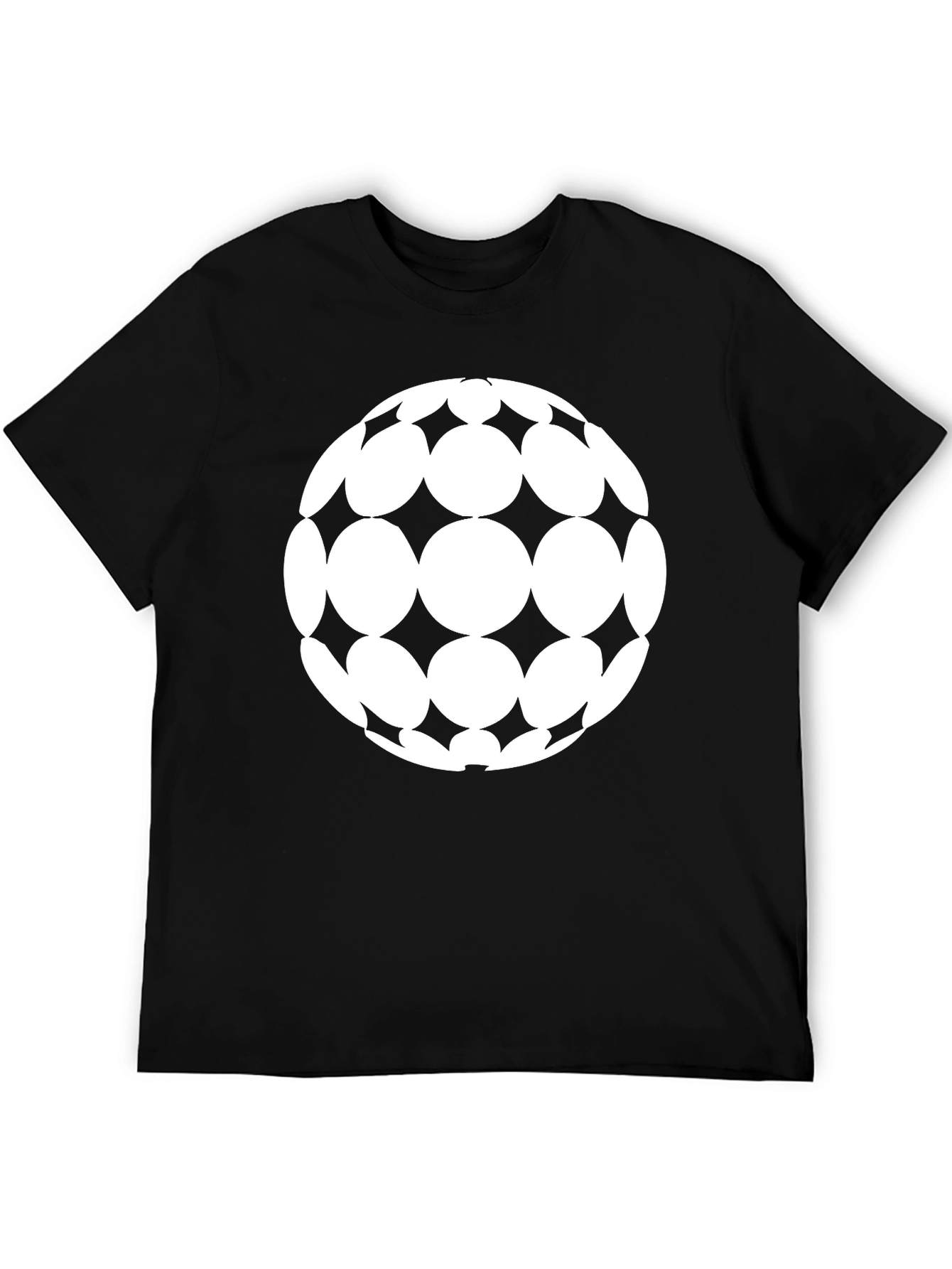 Geometric Sphere Graphic Tee - Black Cotton Blend