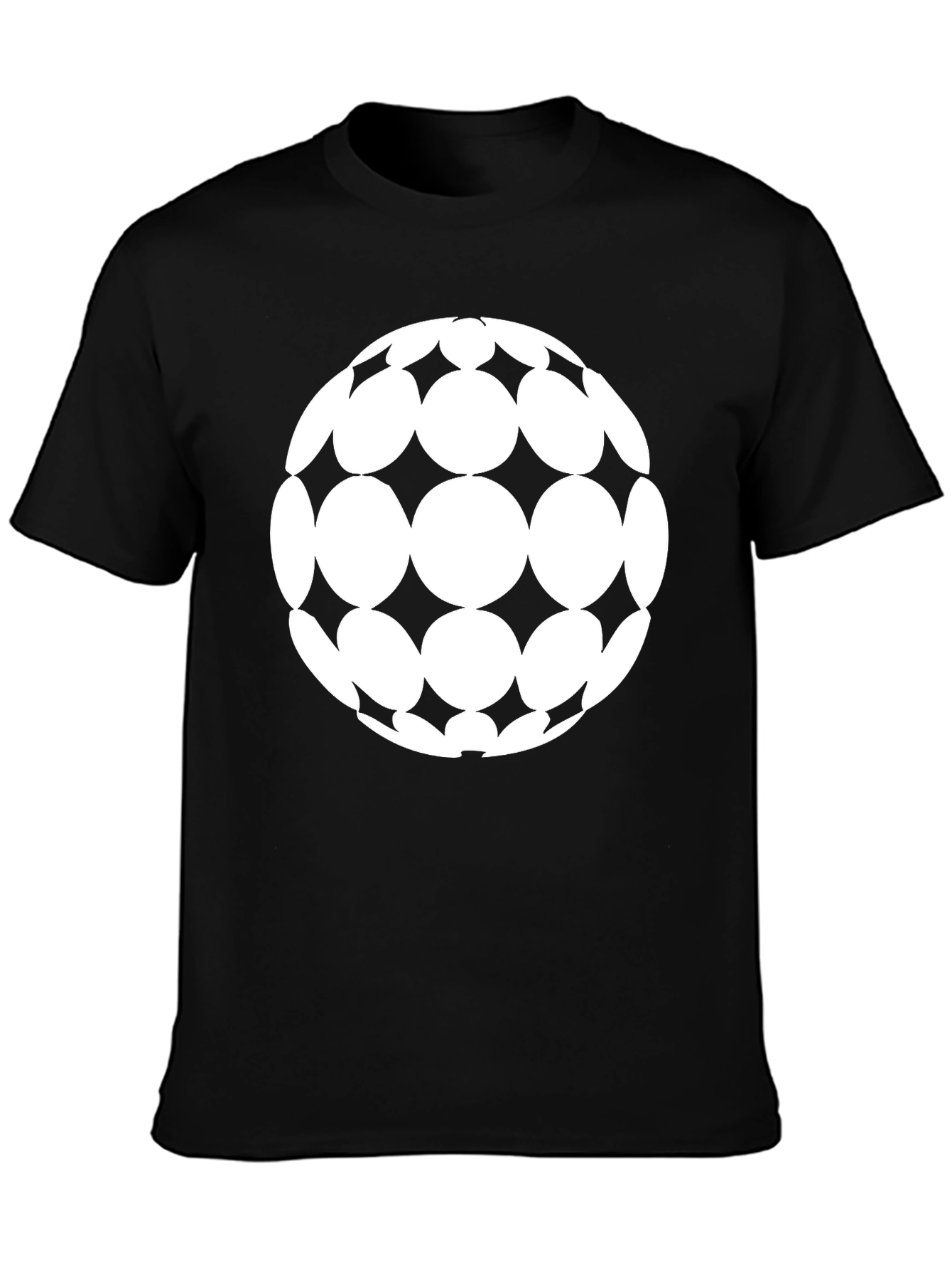 Geometric Sphere Graphic Tee - Black Cotton Blend