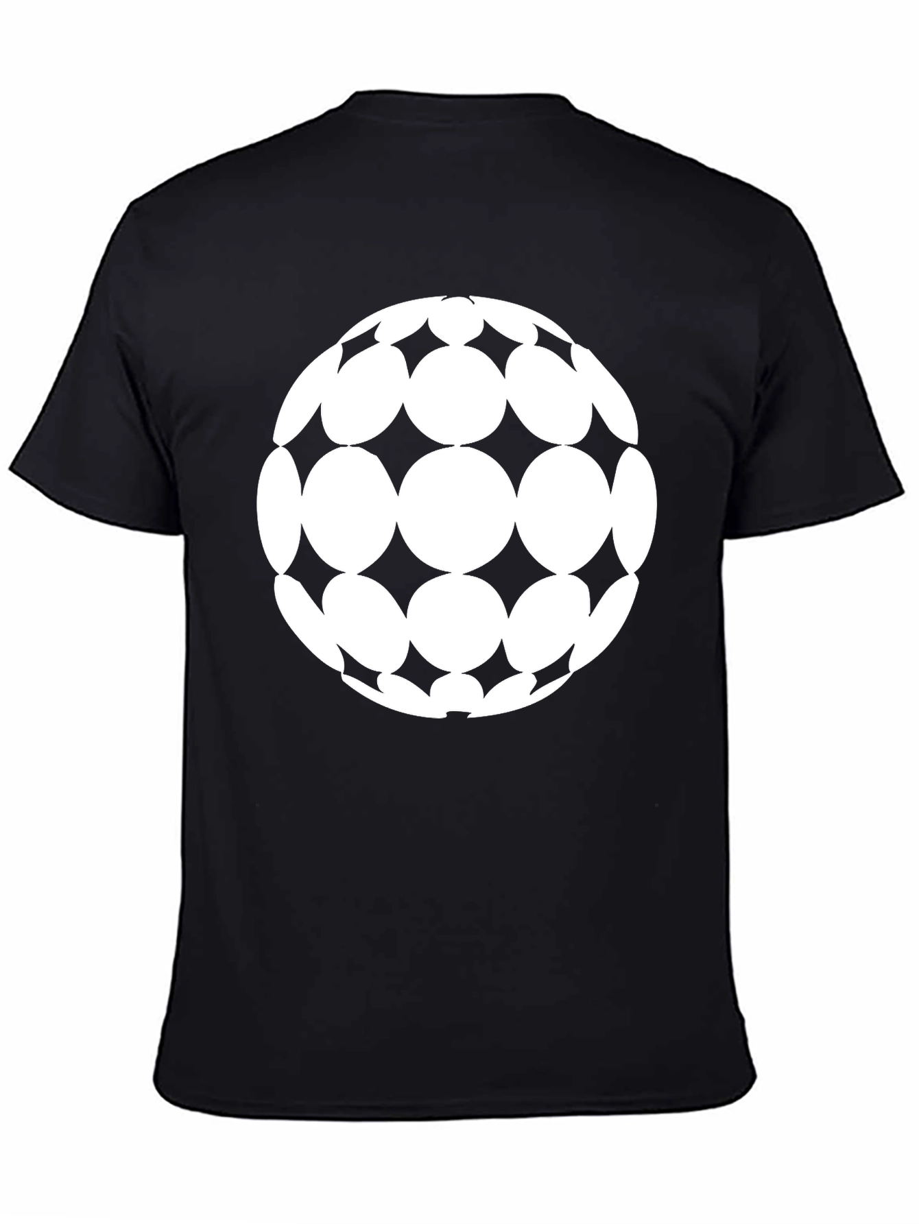 Geometric Sphere Graphic Tee - Black Cotton Blend