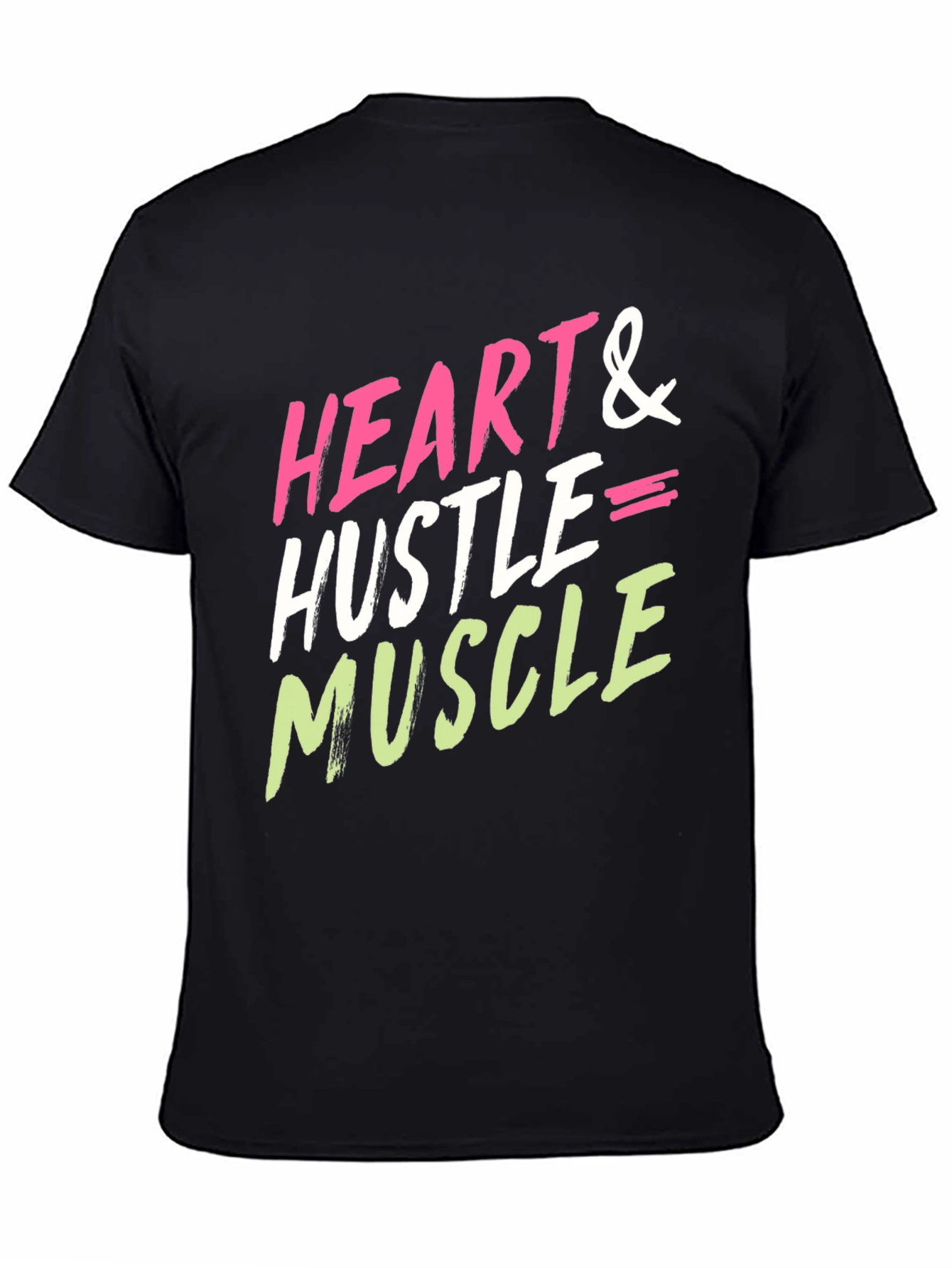 Heart Hustle Muscle Graphic Tee - Black Cotton Blend