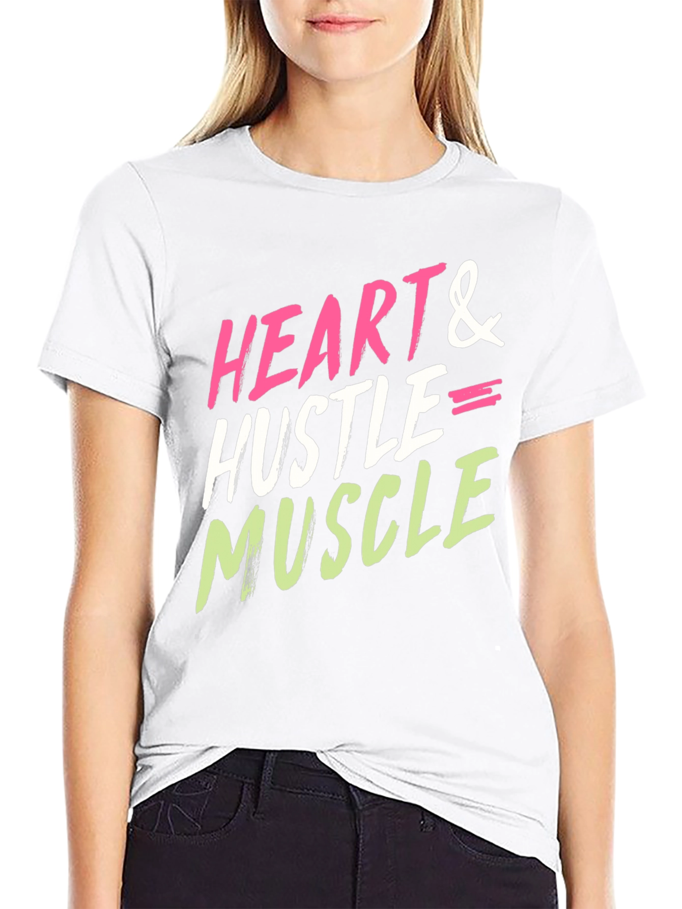 Heart Hustle Muscle Graphic Tee - Black Cotton Blend