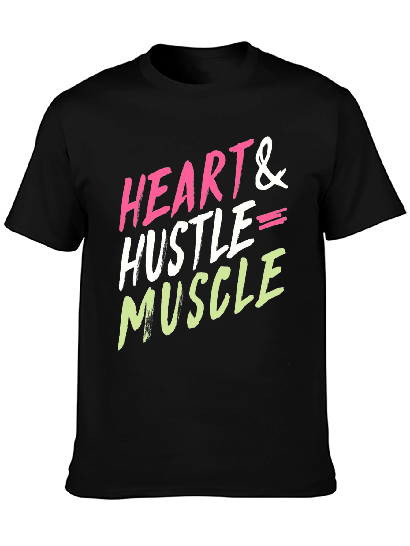 Heart Hustle Muscle Graphic Tee - Black Cotton Blend