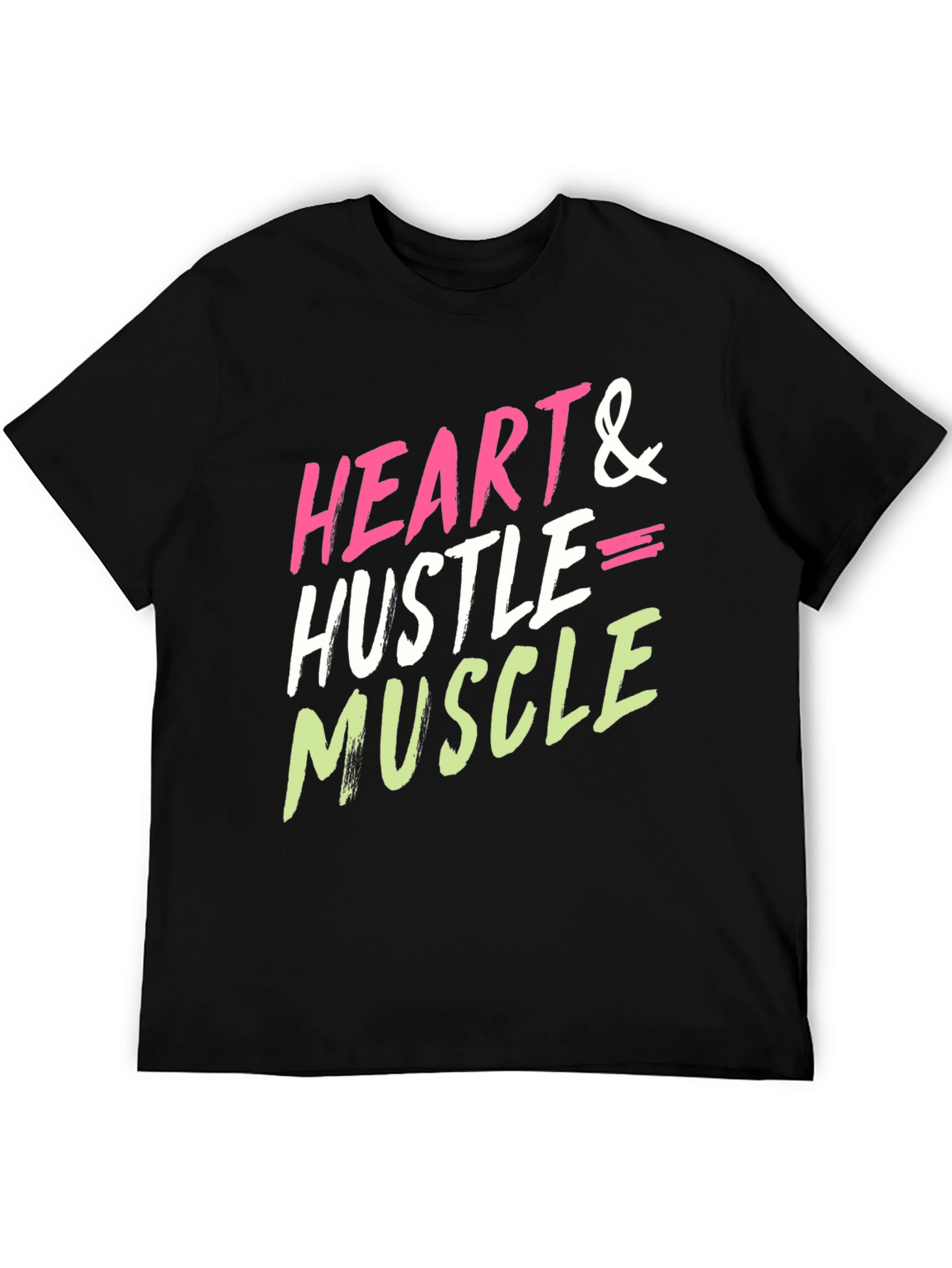 Heart Hustle Muscle Graphic Tee - Black Cotton Blend