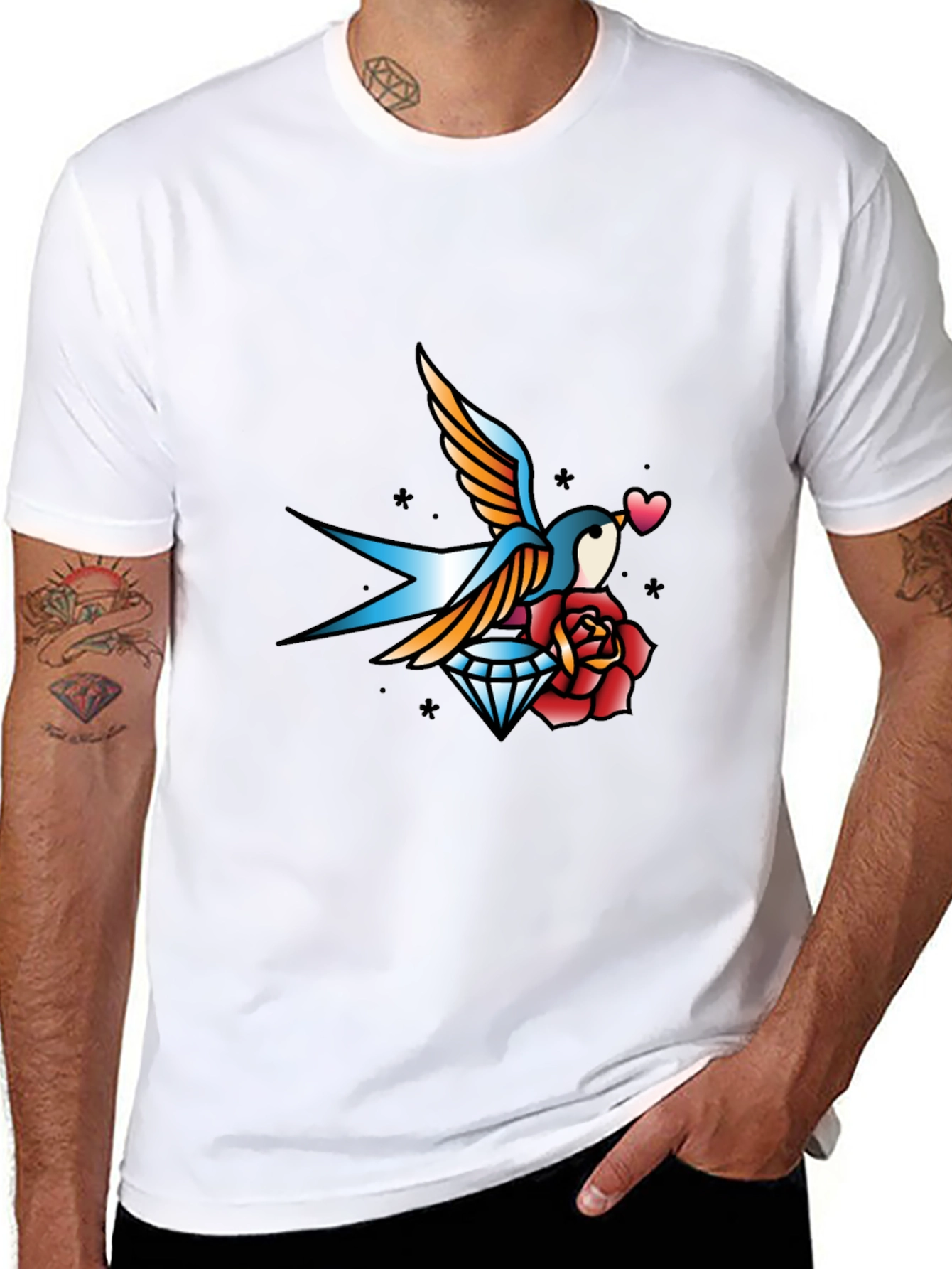 Swallow Diamond Rose Graphic Tee