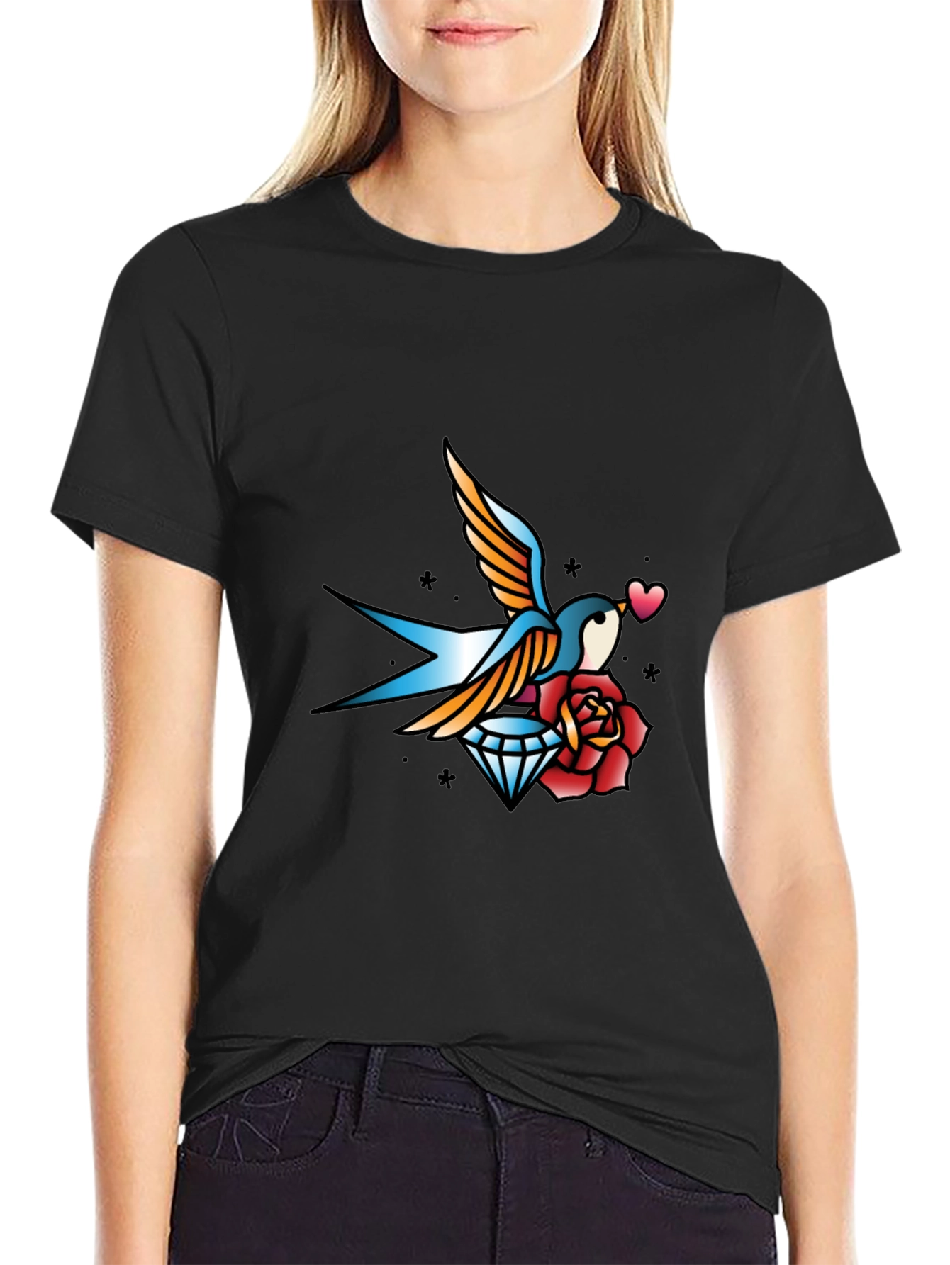 Swallow Diamond Rose Graphic Tee