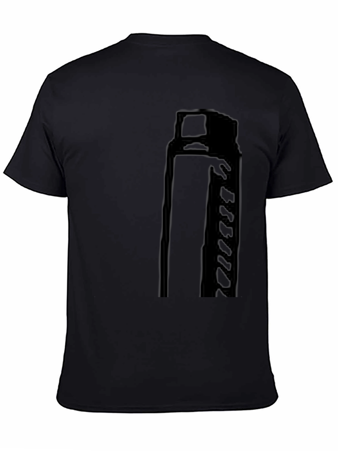 Mens Black Casual Graphic T-Shirt