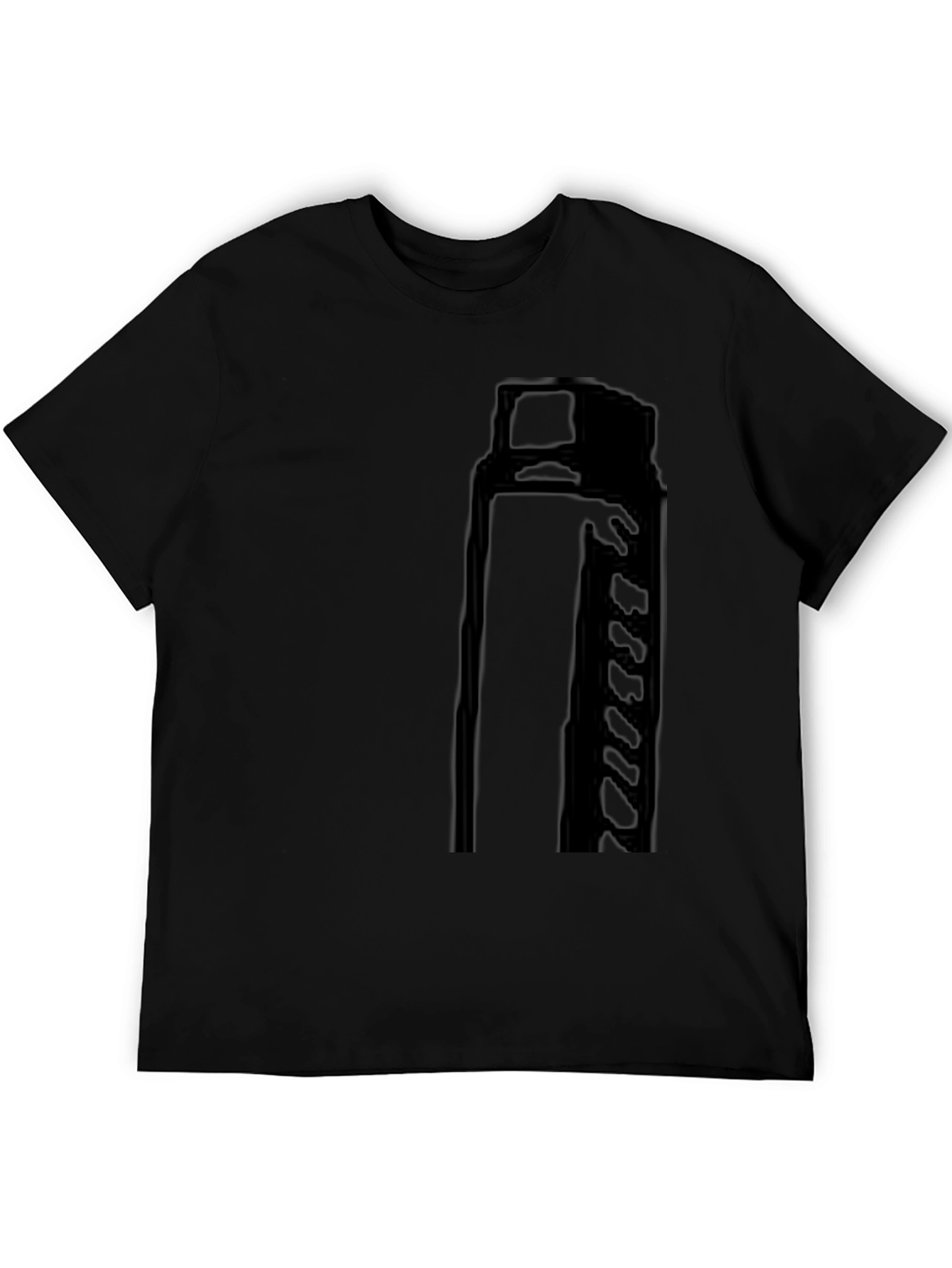 Mens Black Casual Graphic T-Shirt