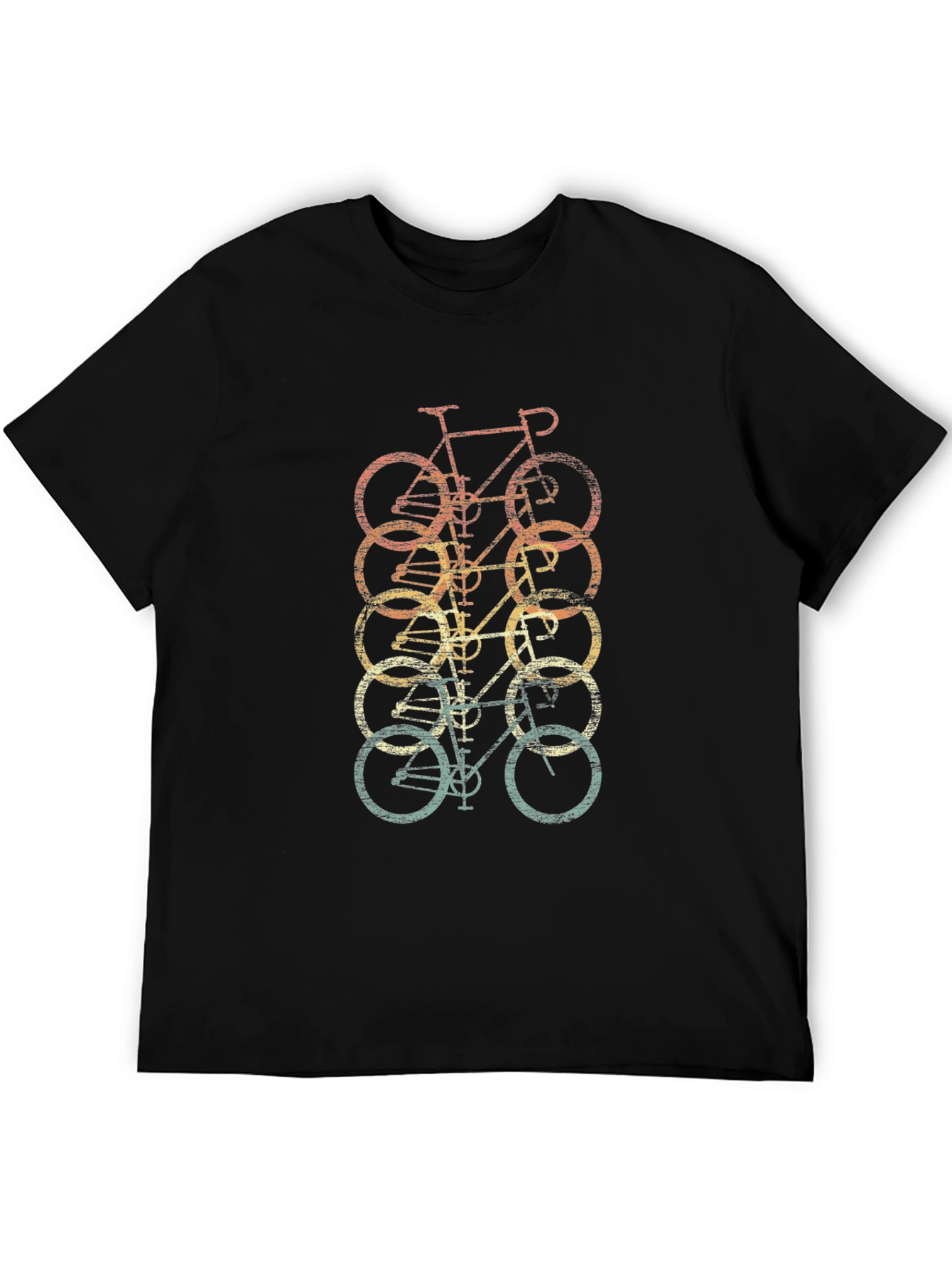 Retro Bicycle Stack Graphic Tee - Black