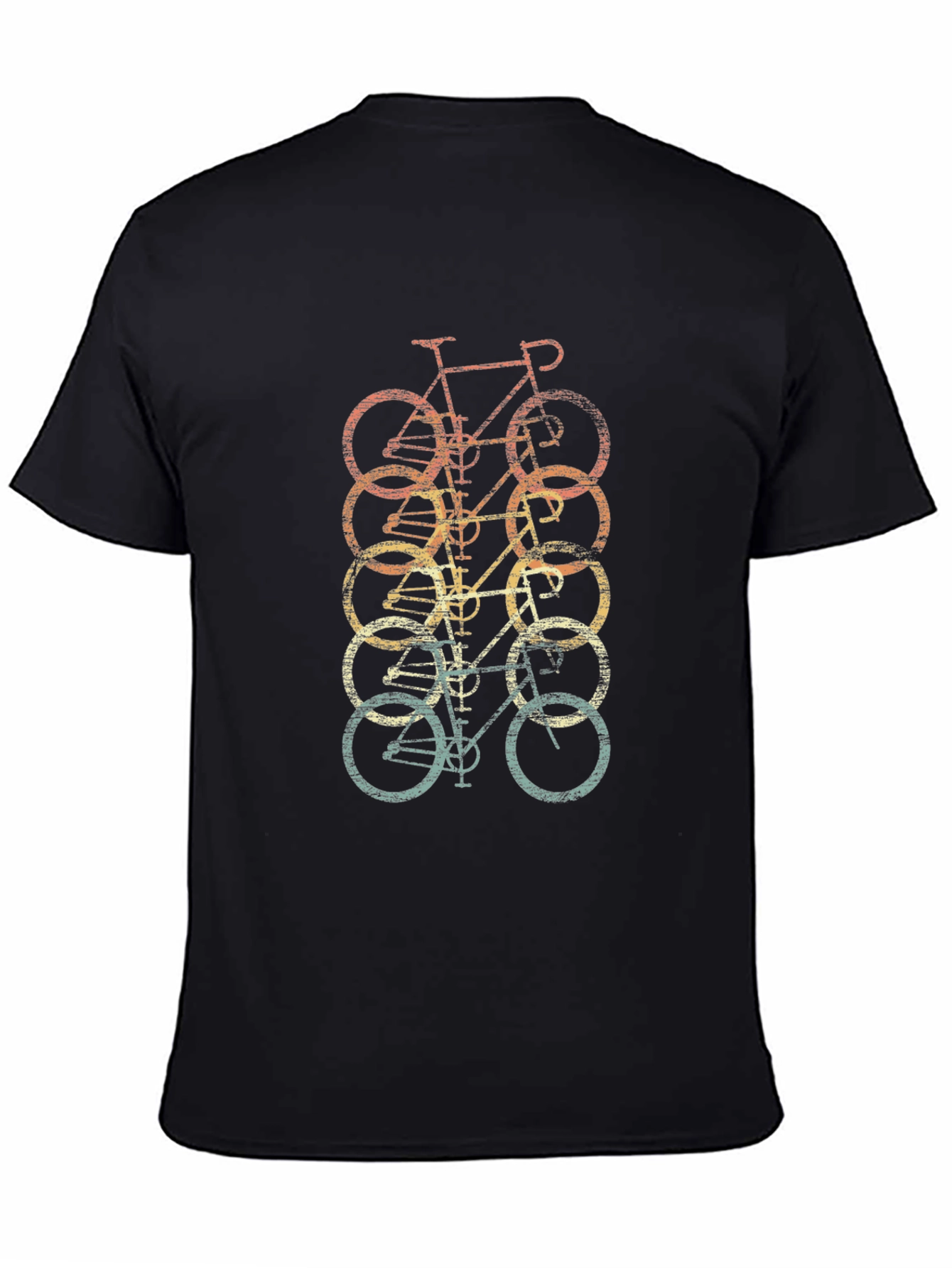 Retro Bicycle Stack Graphic Tee - Black