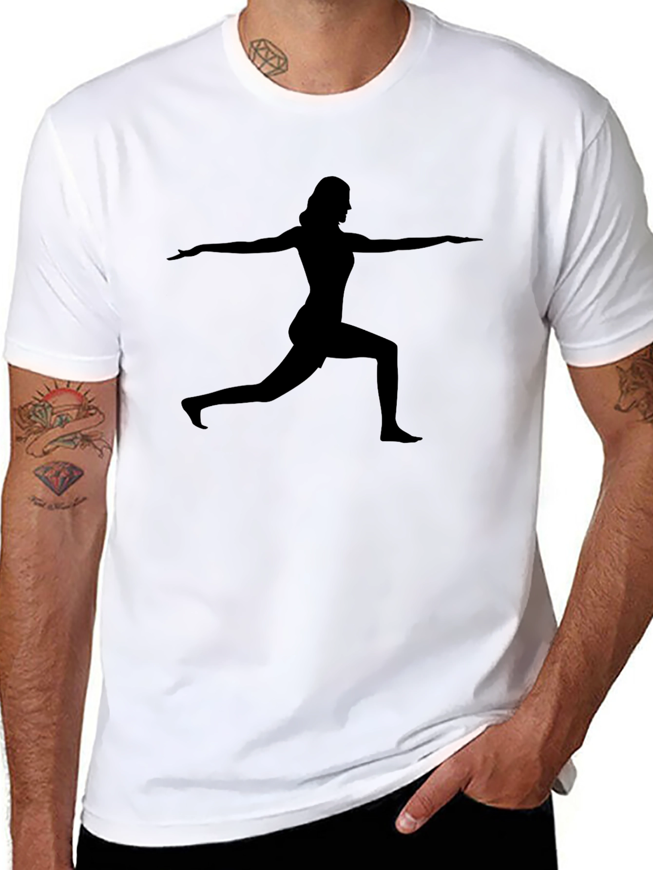 Yoga Pose Graphic Tee - Black