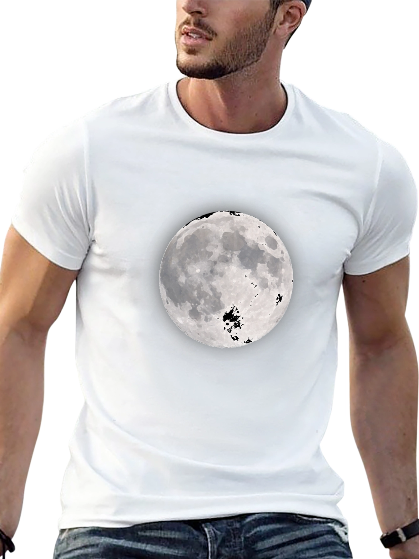 Moon Graphic Black T-Shirt - Celestial Style