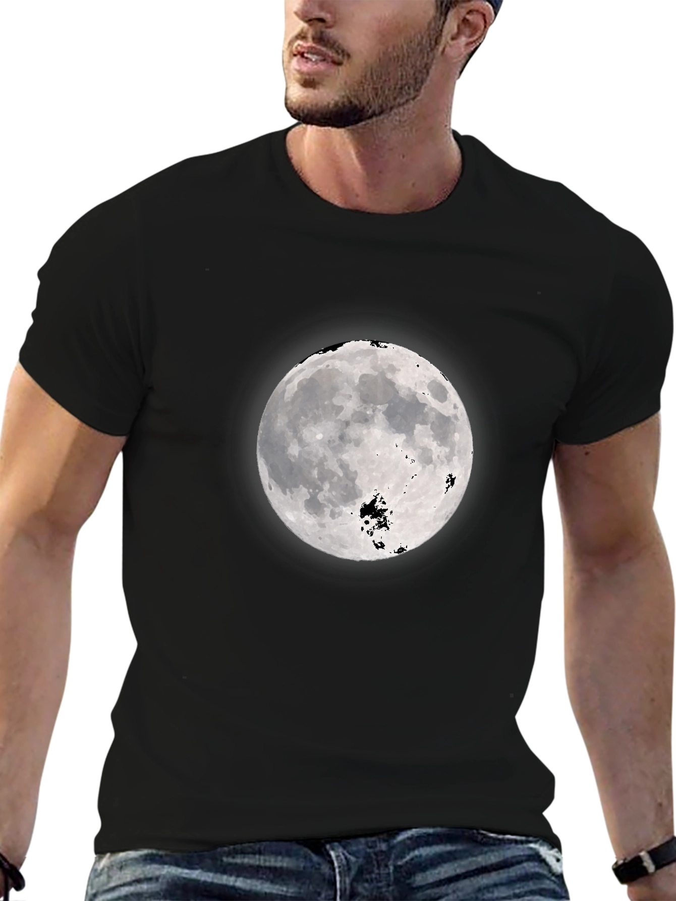 Moon Graphic Black T-Shirt - Celestial Style