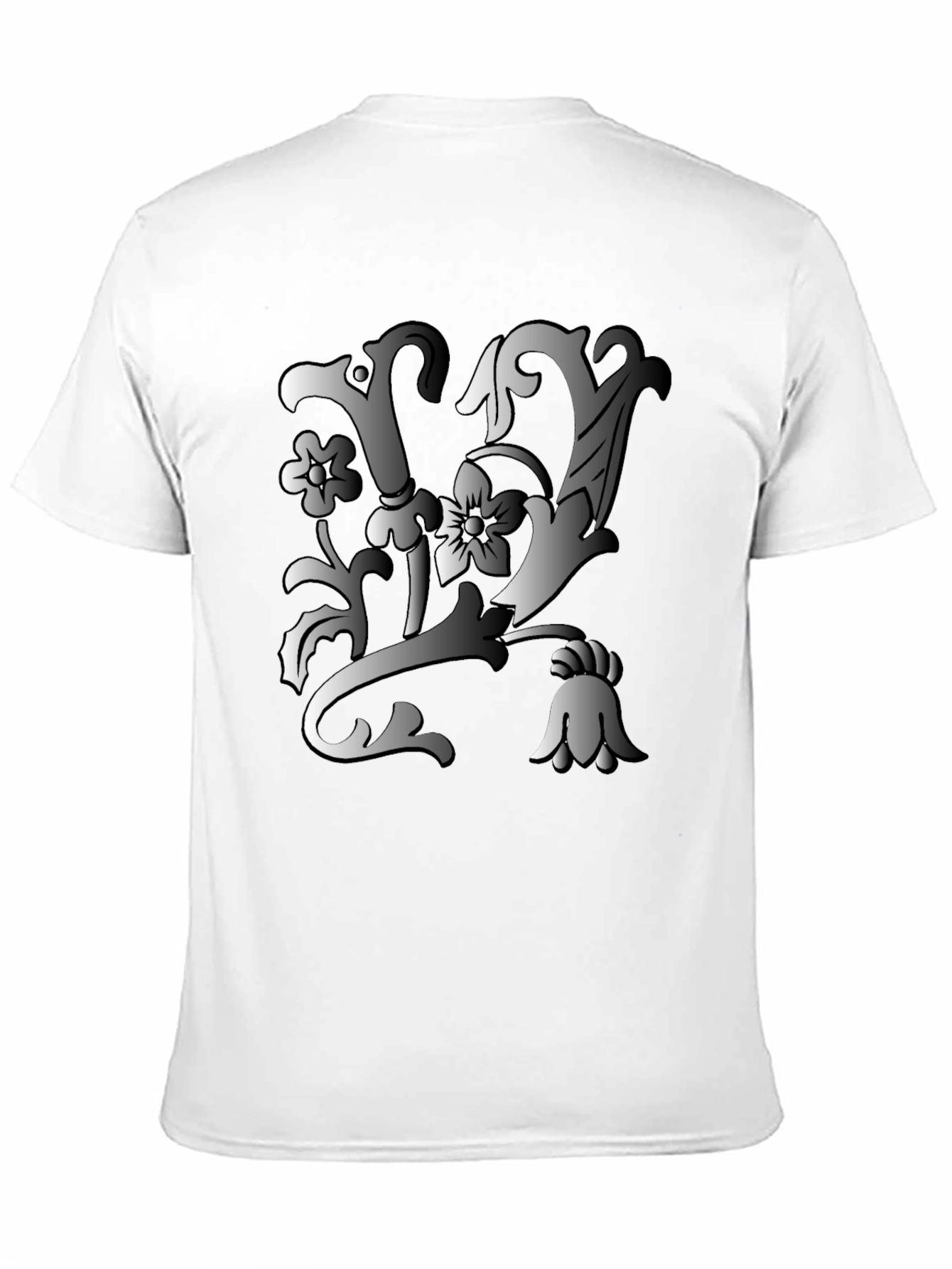 Floral Letter Tee - Black