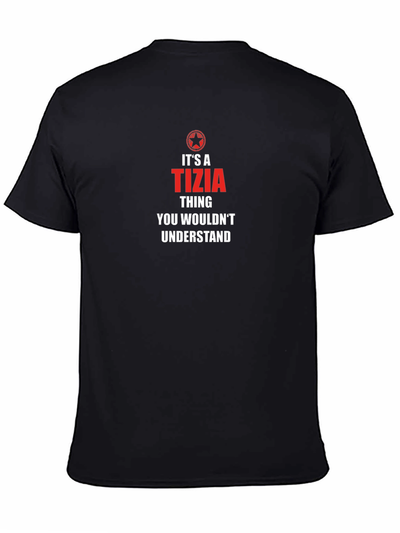 Its a Tizia Thing Mens Black Graphic Tee