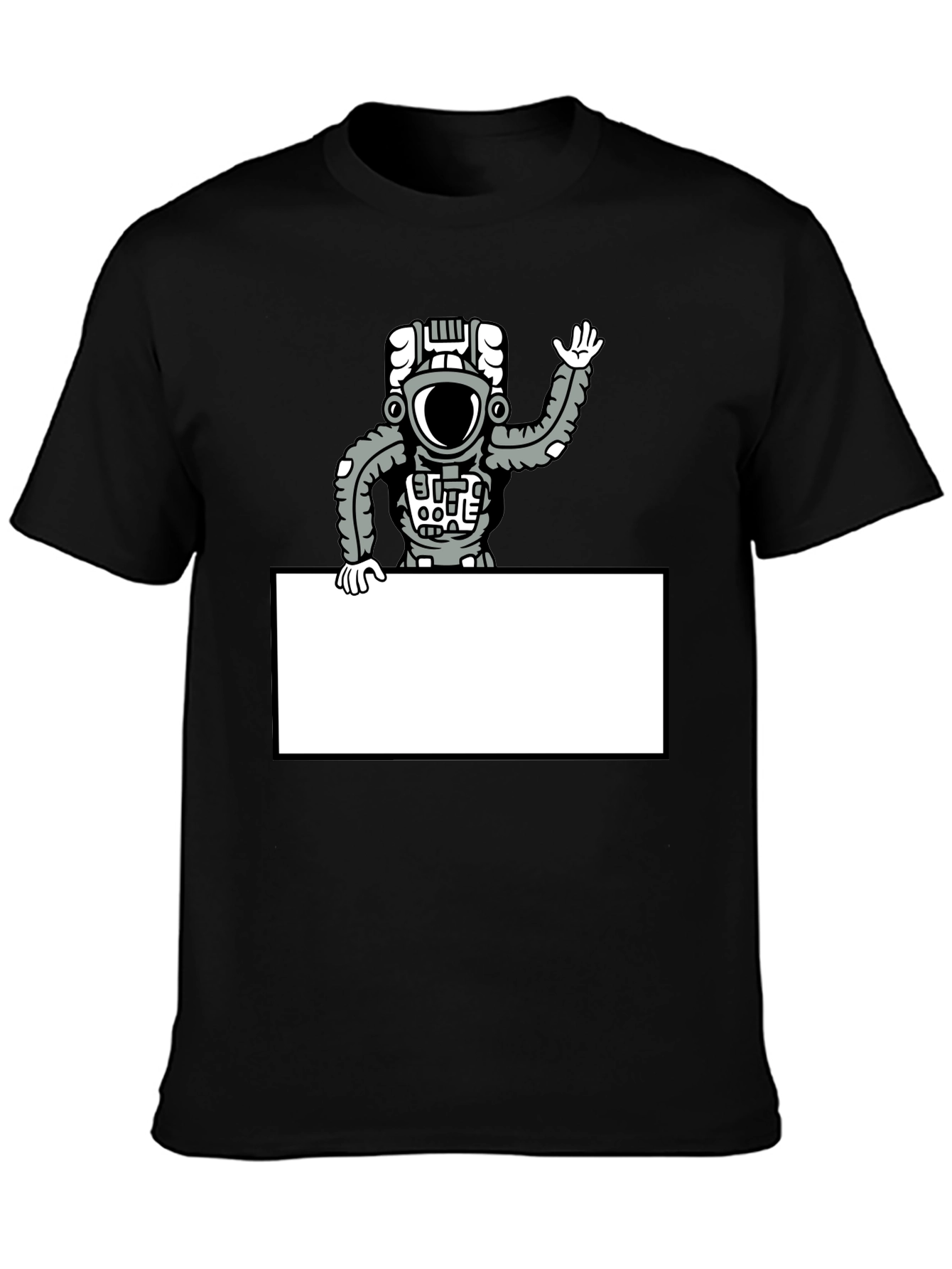 Astronaut Graphic Print Mens Black T-Shirt