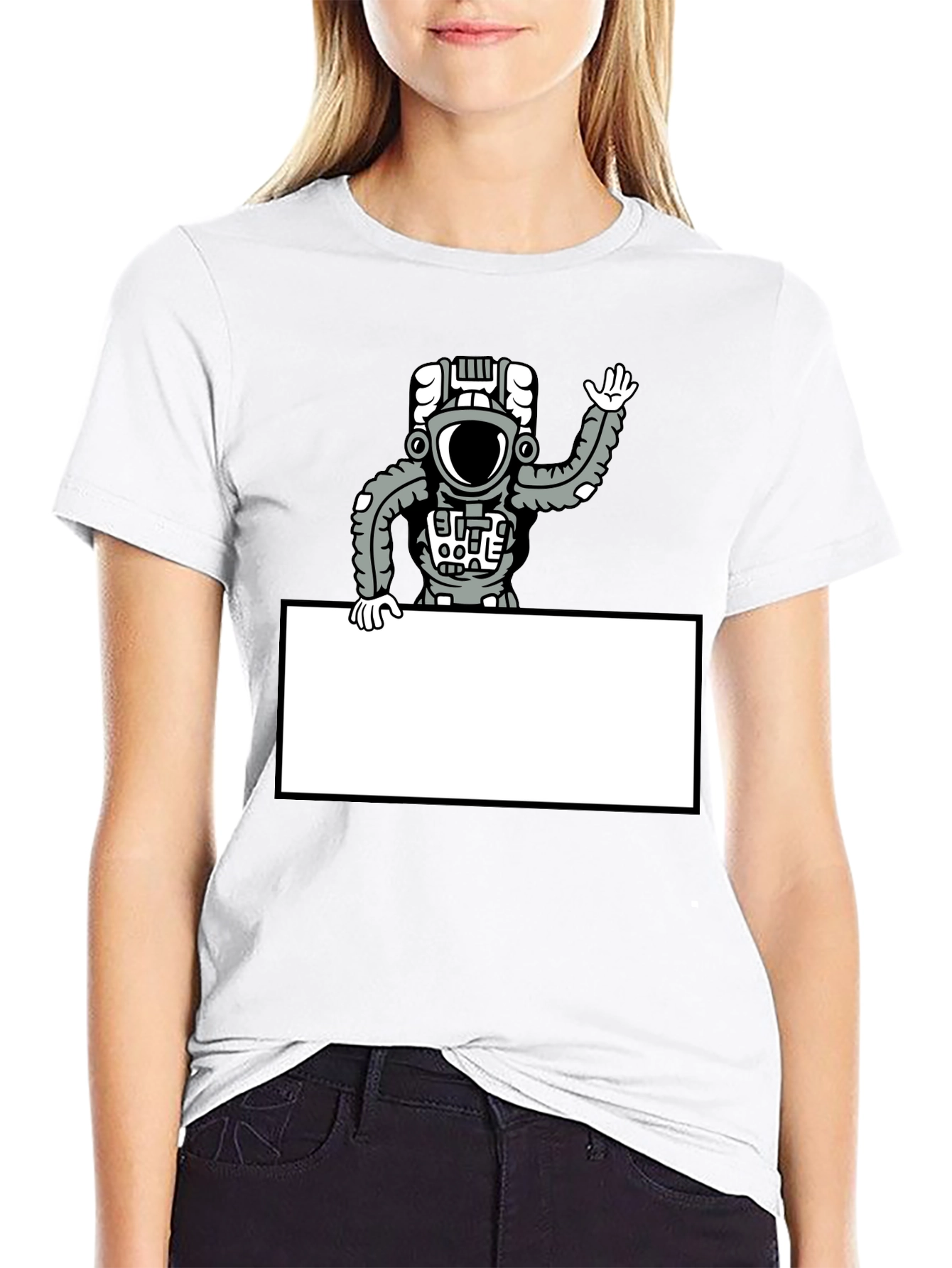 Astronaut Graphic Print Mens Black T-Shirt