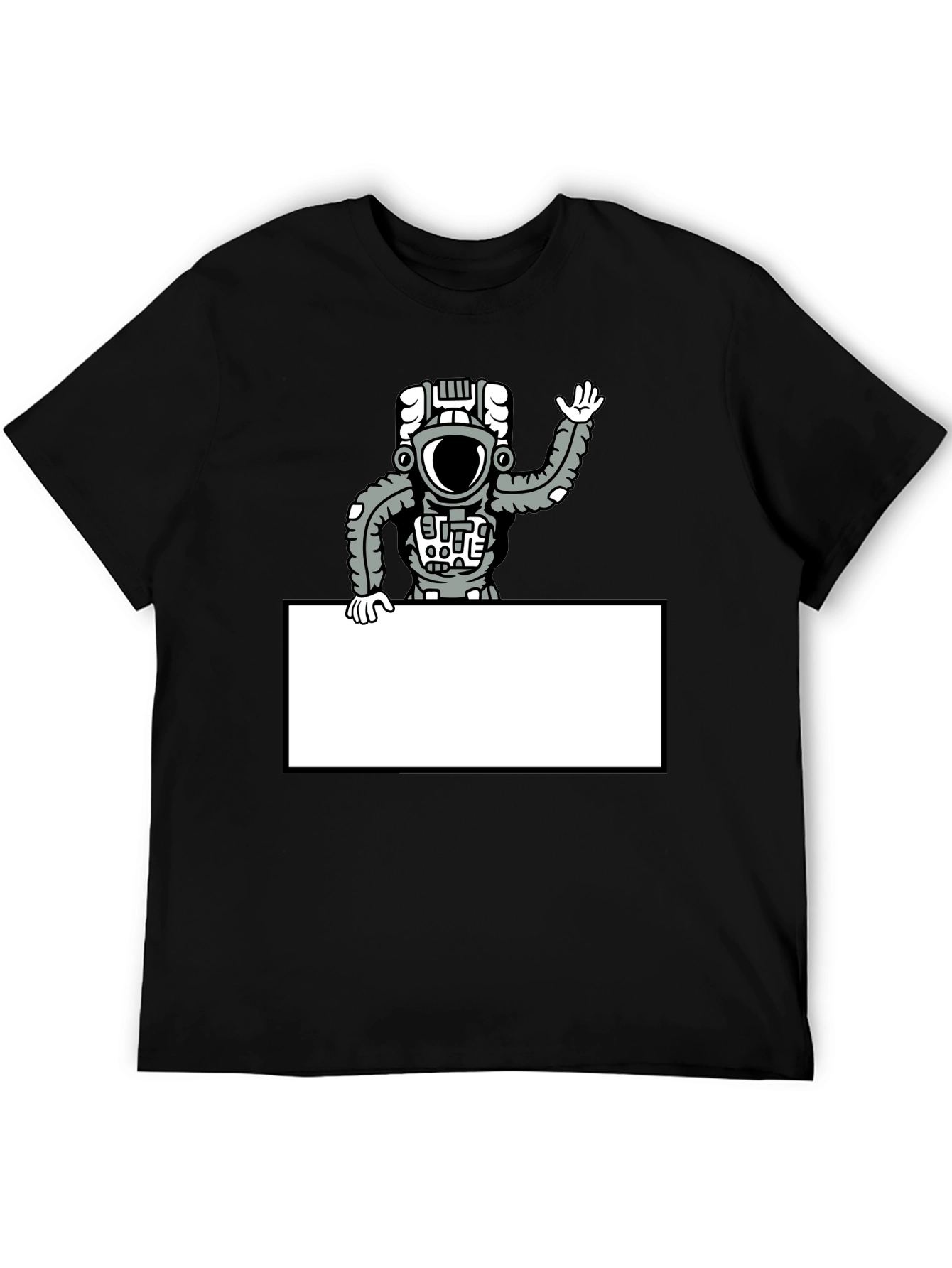 Astronaut Graphic Print Mens Black T-Shirt