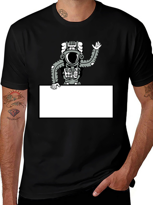 Astronaut Graphic Print Mens Black T-Shirt