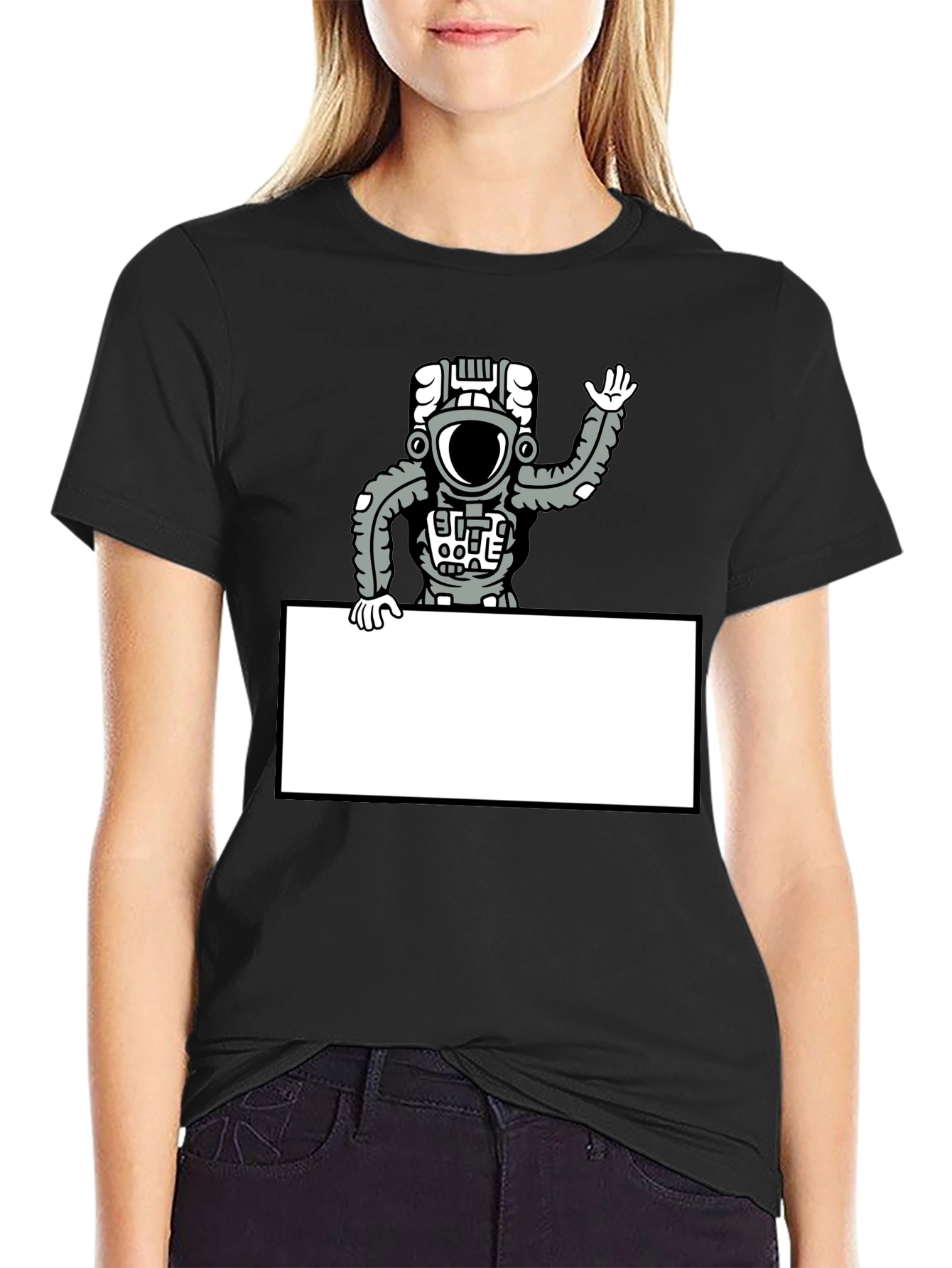 Astronaut Graphic Print Mens Black T-Shirt