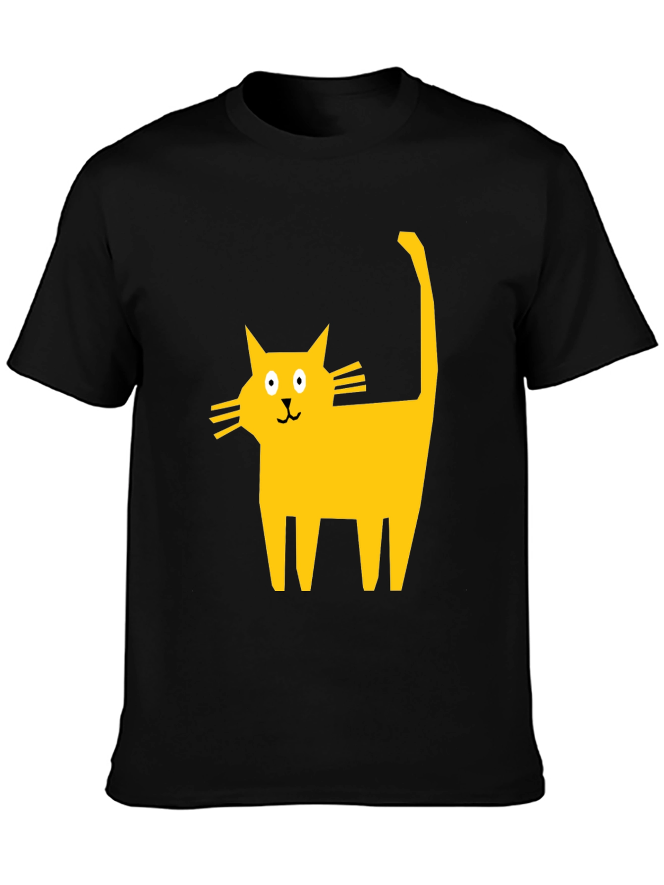 Modern Cat Graphic Tee - Black