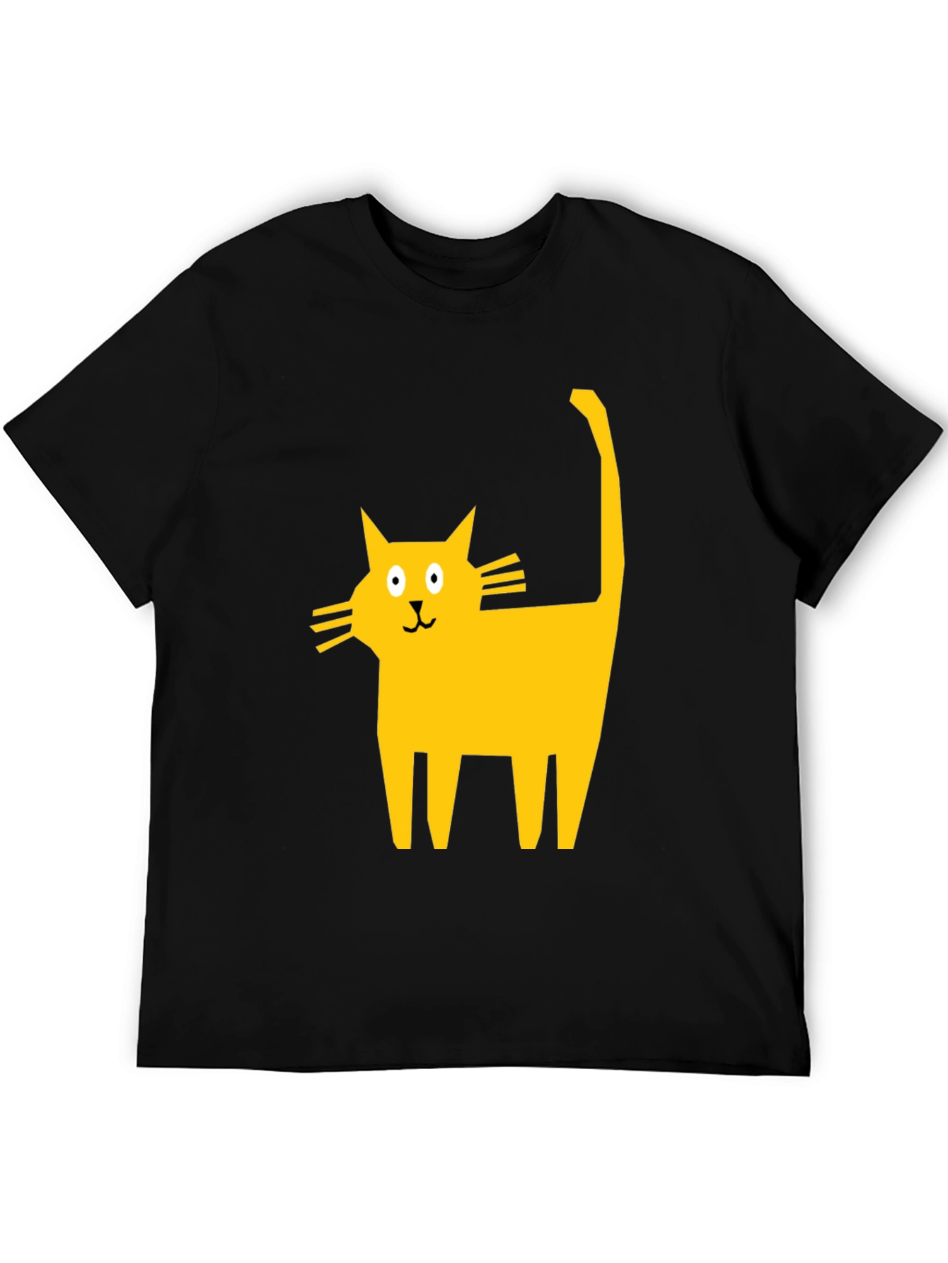 Modern Cat Graphic Tee - Black