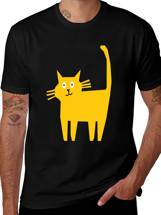 Modern Cat Graphic Tee - Black