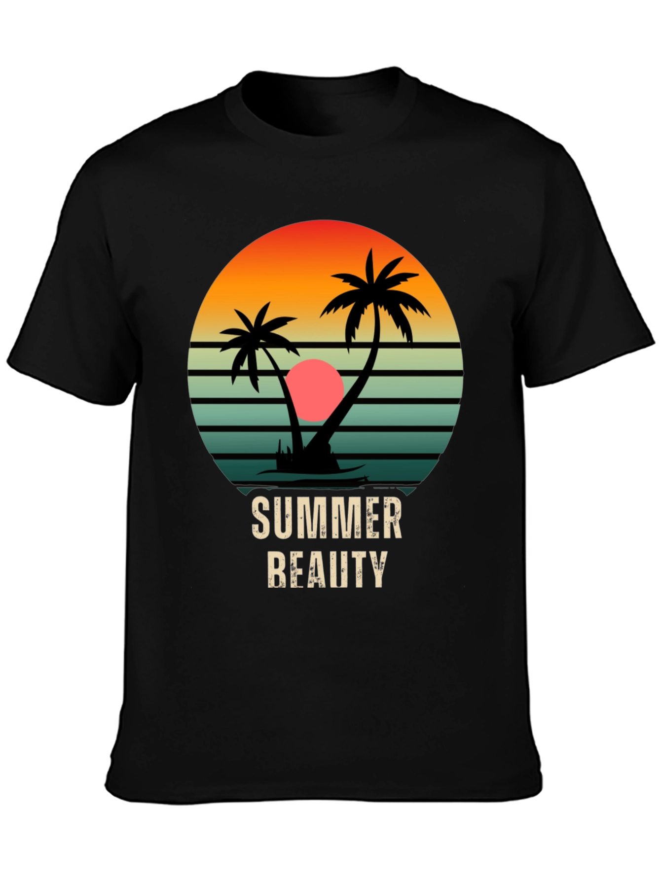 Summer Beauty Black Graphic Tee
