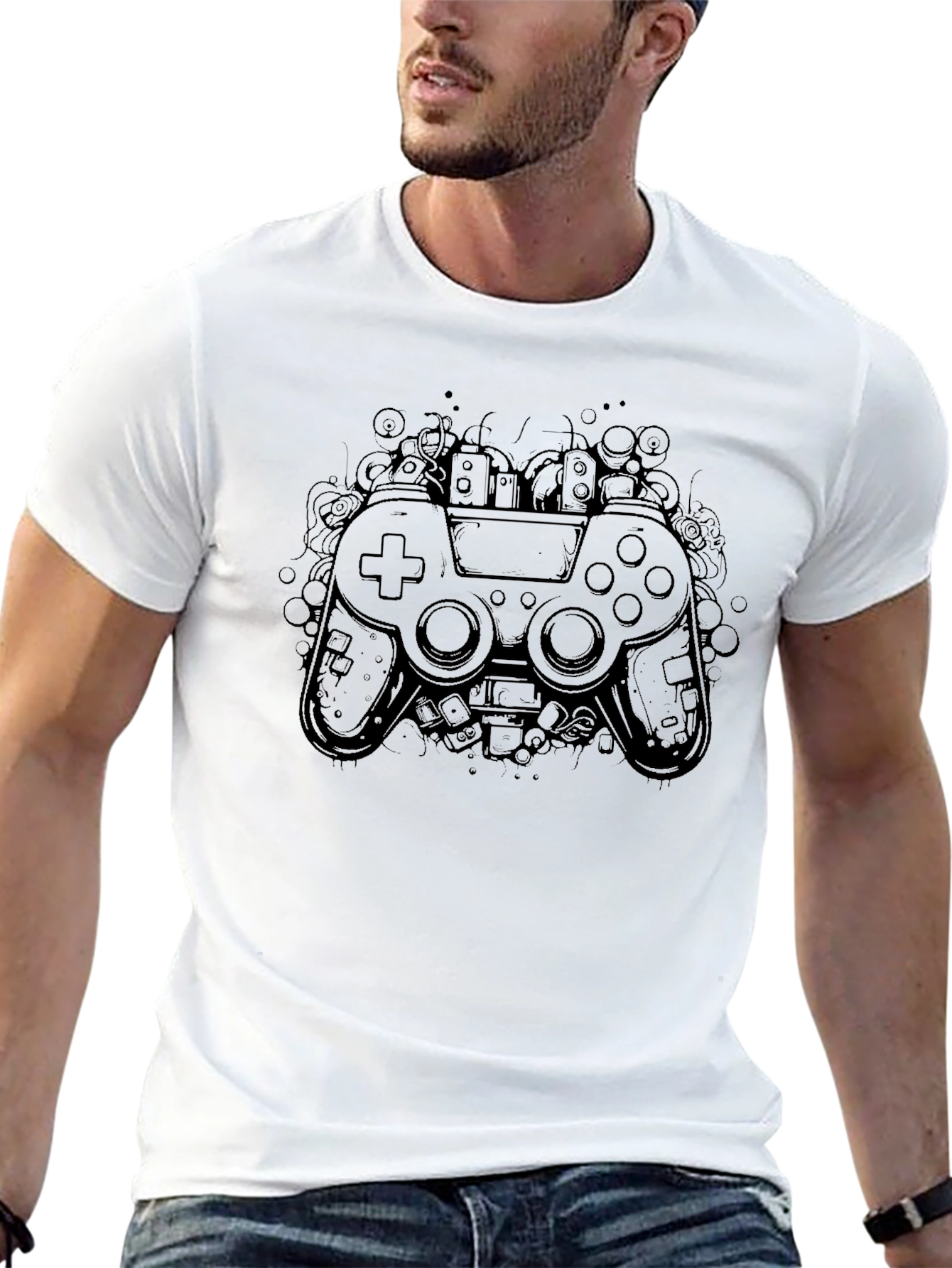 Gaming Controller Graphic Black T-Shirt