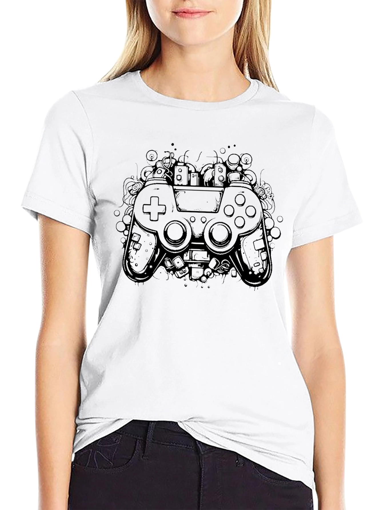 Gaming Controller Graphic Black T-Shirt
