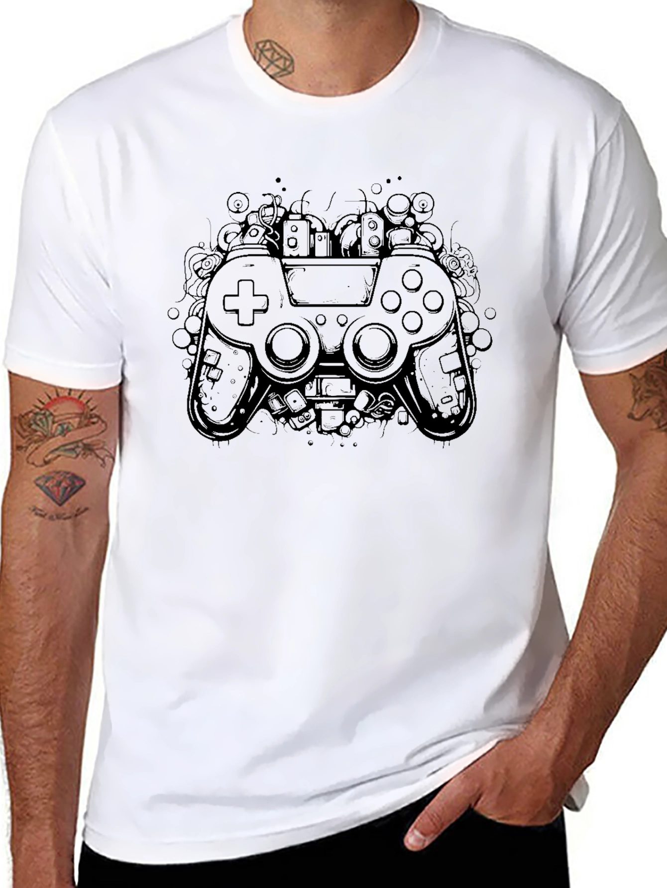 Gaming Controller Graphic Black T-Shirt
