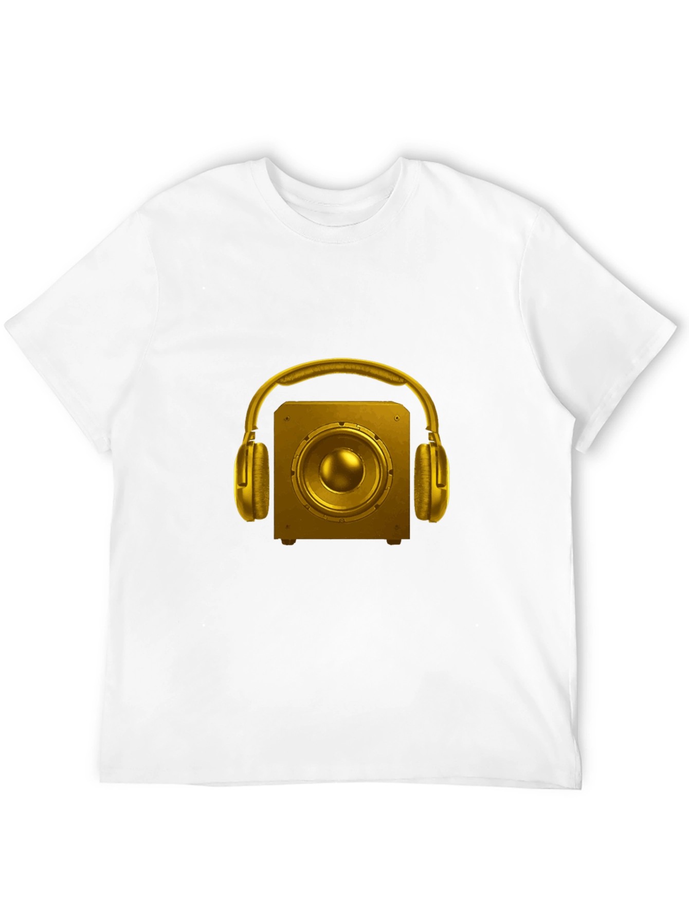 Golden Speaker & Headphone Graphic Black Tee