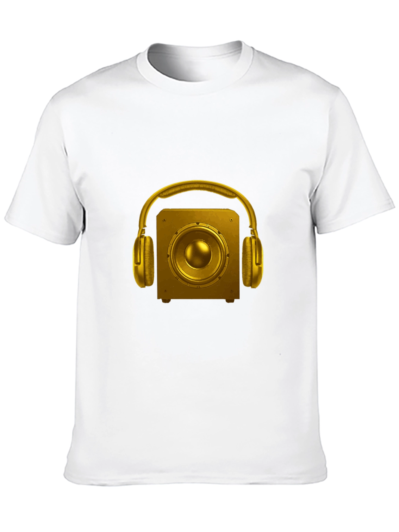 Golden Speaker & Headphone Graphic Black Tee