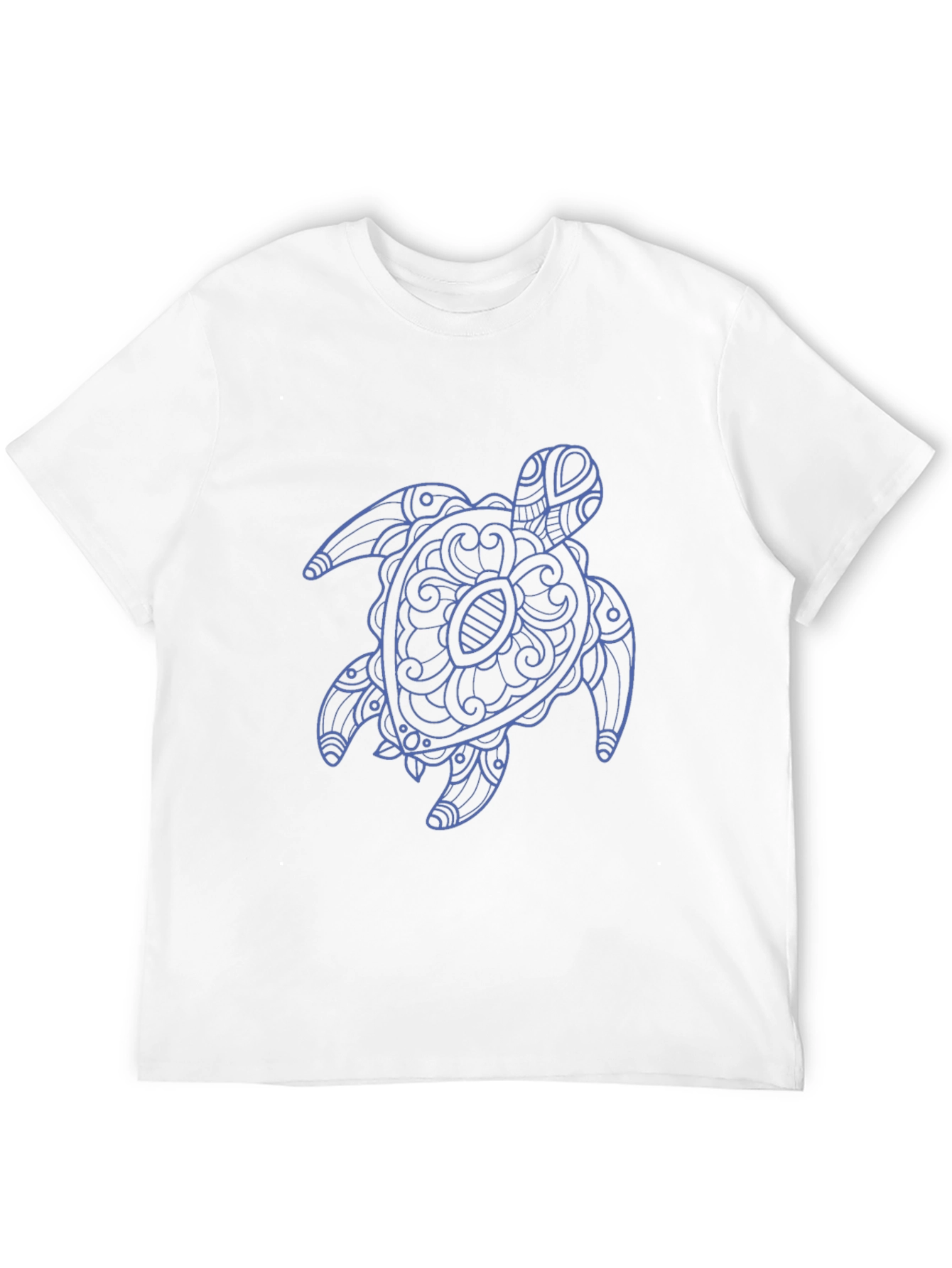 Mens Black T-Shirt with Blue Turtle Graphic