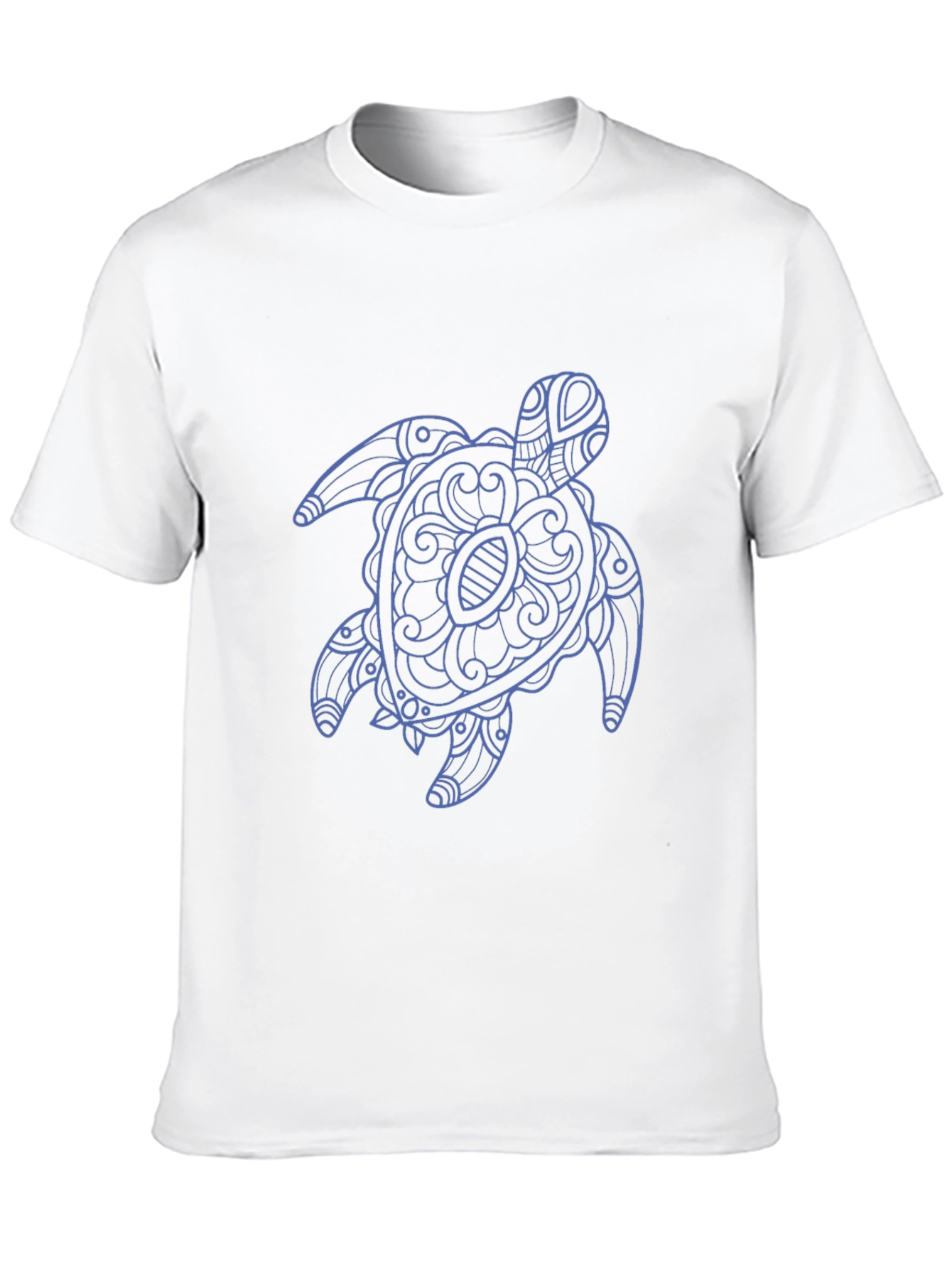Mens Black T-Shirt with Blue Turtle Graphic