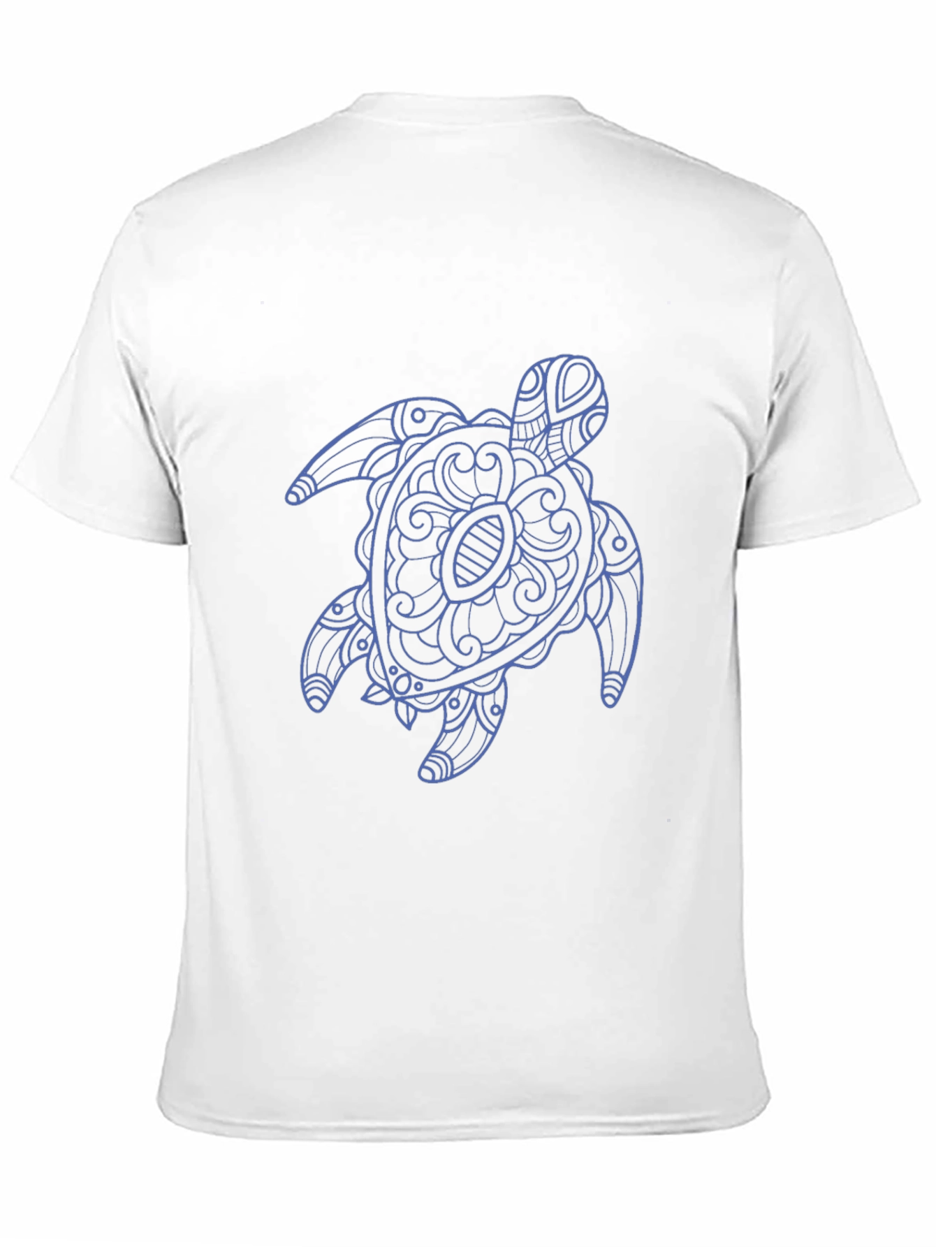 Mens Black T-Shirt with Blue Turtle Graphic