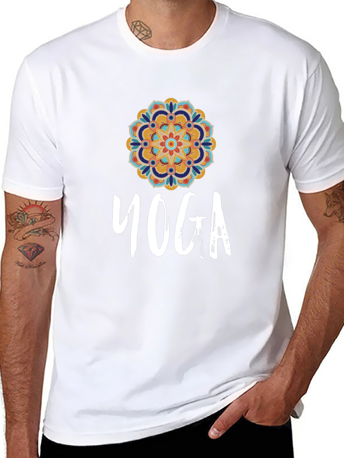 Yoga Mandala Graphic Tee - Stylish Comfort