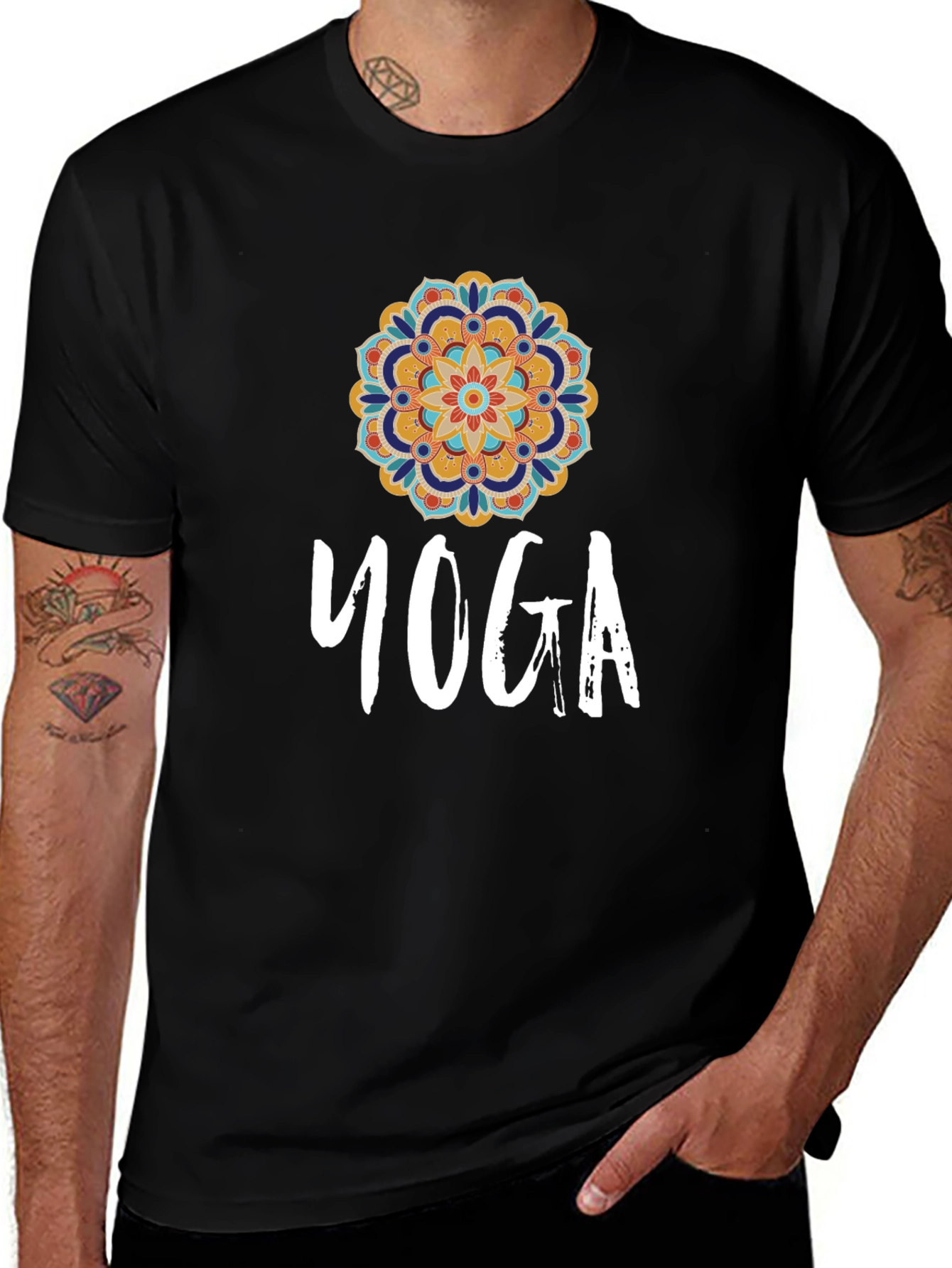 Yoga Mandala Graphic Tee - Stylish Comfort